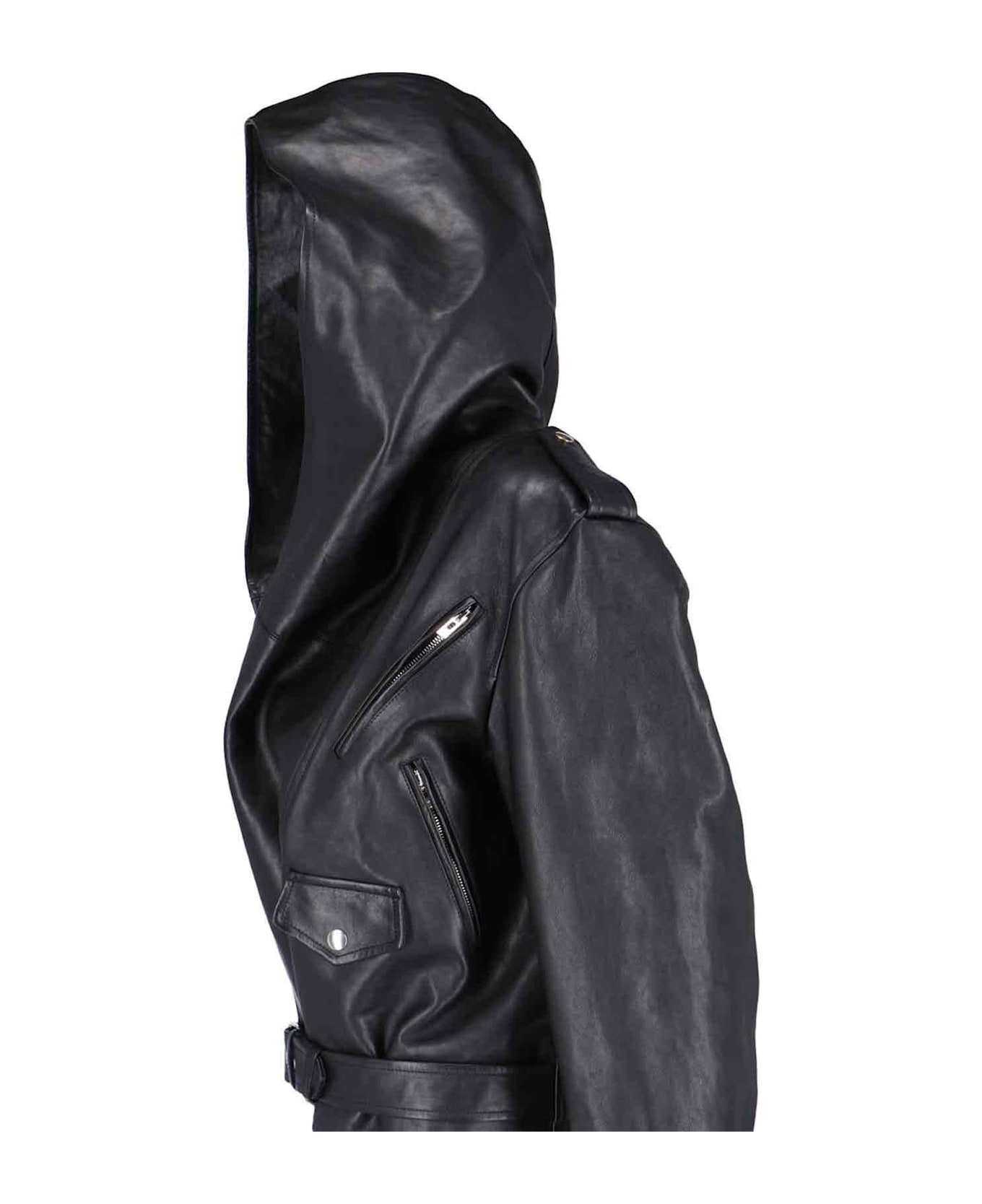 Alaia 
biker
 Hooded Jacket - Black