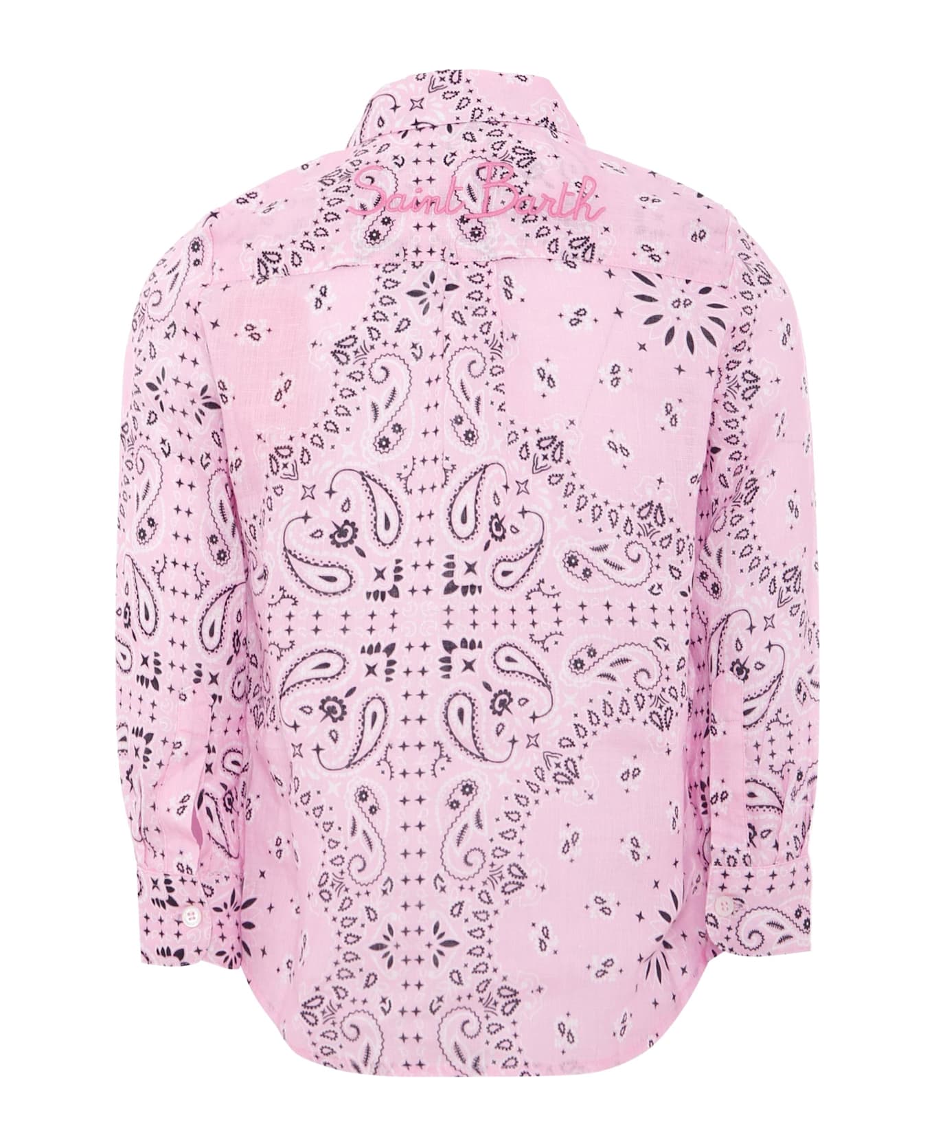 MC2 Saint Barth Pink Shirt For Girl With Paisley Print - Pink