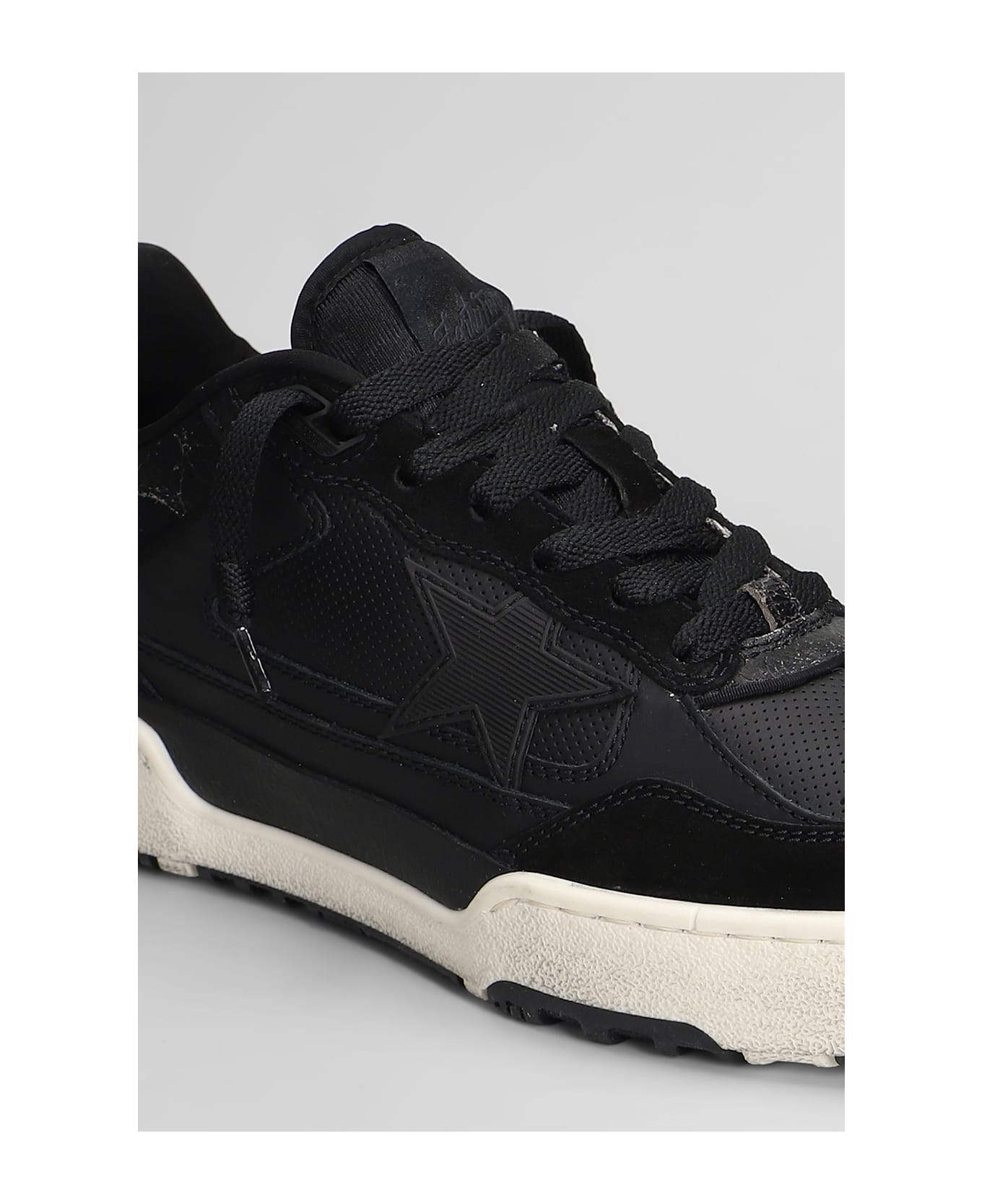 Golden Goose Forty 2 Sneakers In Black Suede And Leather - black
