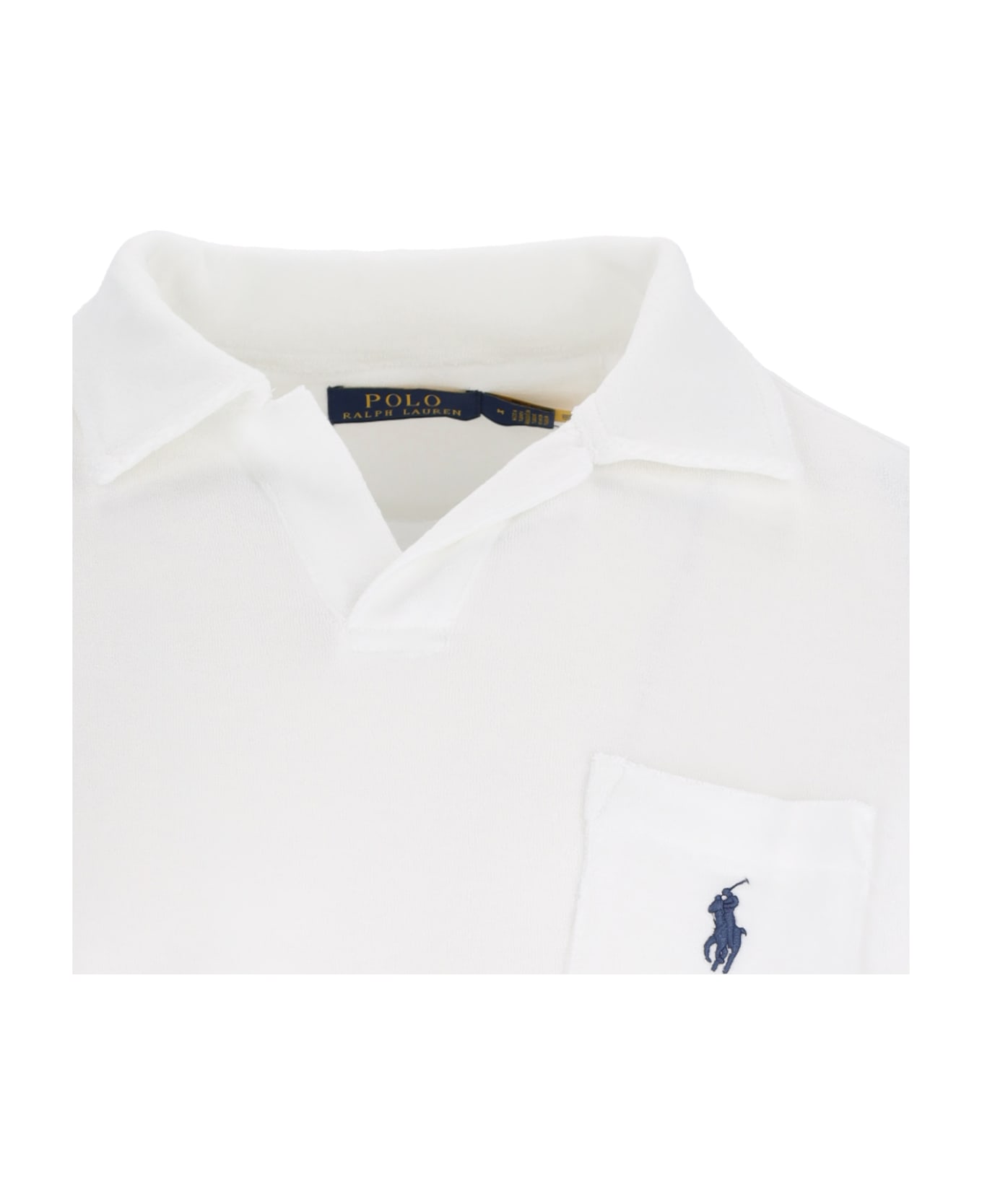 Polo Ralph Lauren Towelling Polo Shirt - White ポロシャツ