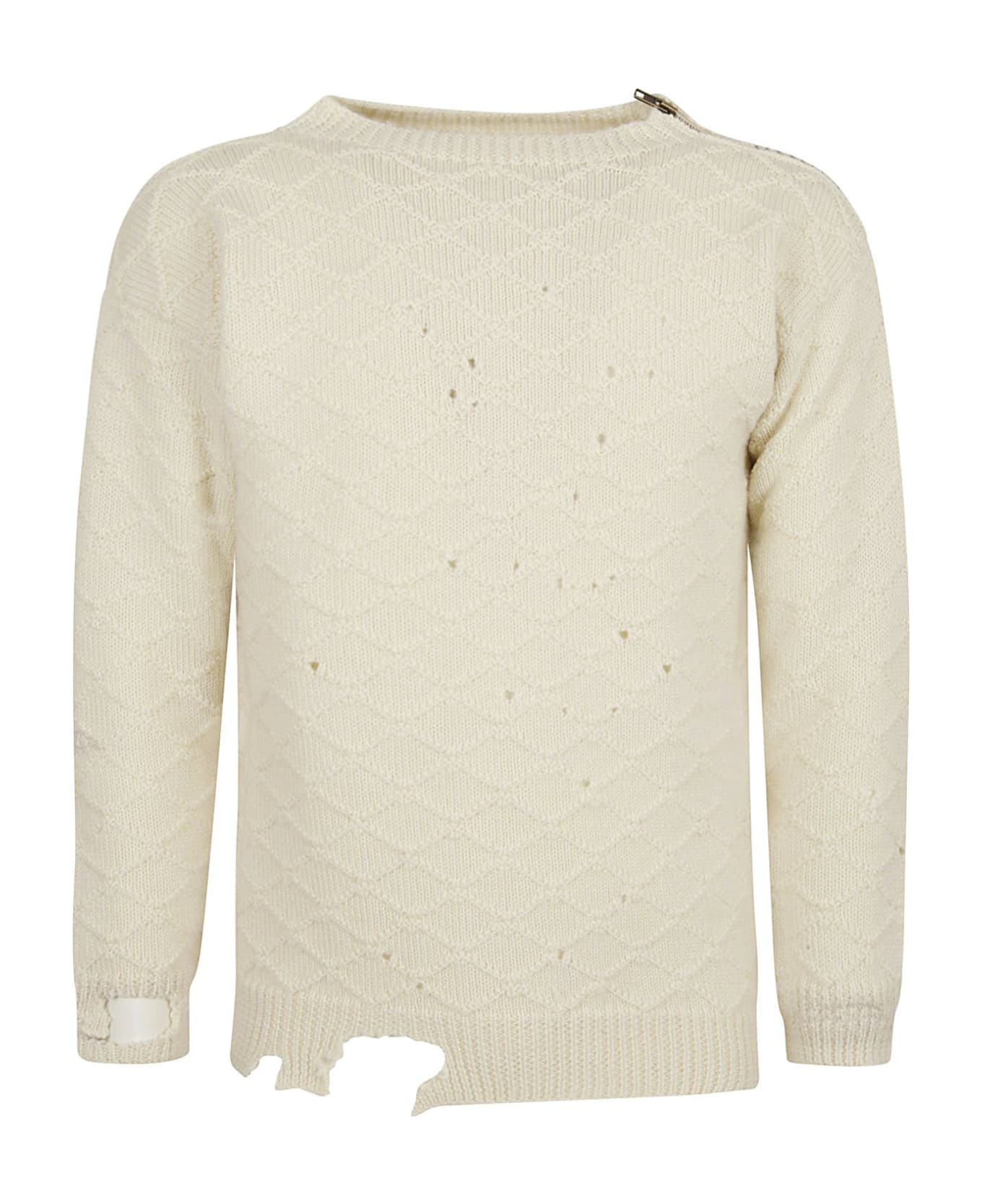 Maison Margiela Knitted Wool Sweater - Beige