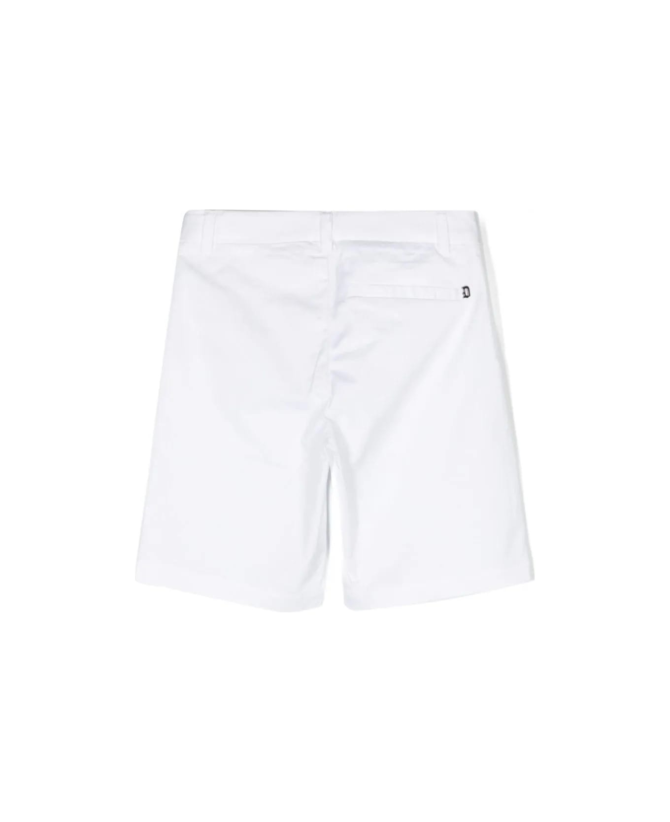 Dondup White Stretch Cotton Bermuda Shorts - White
