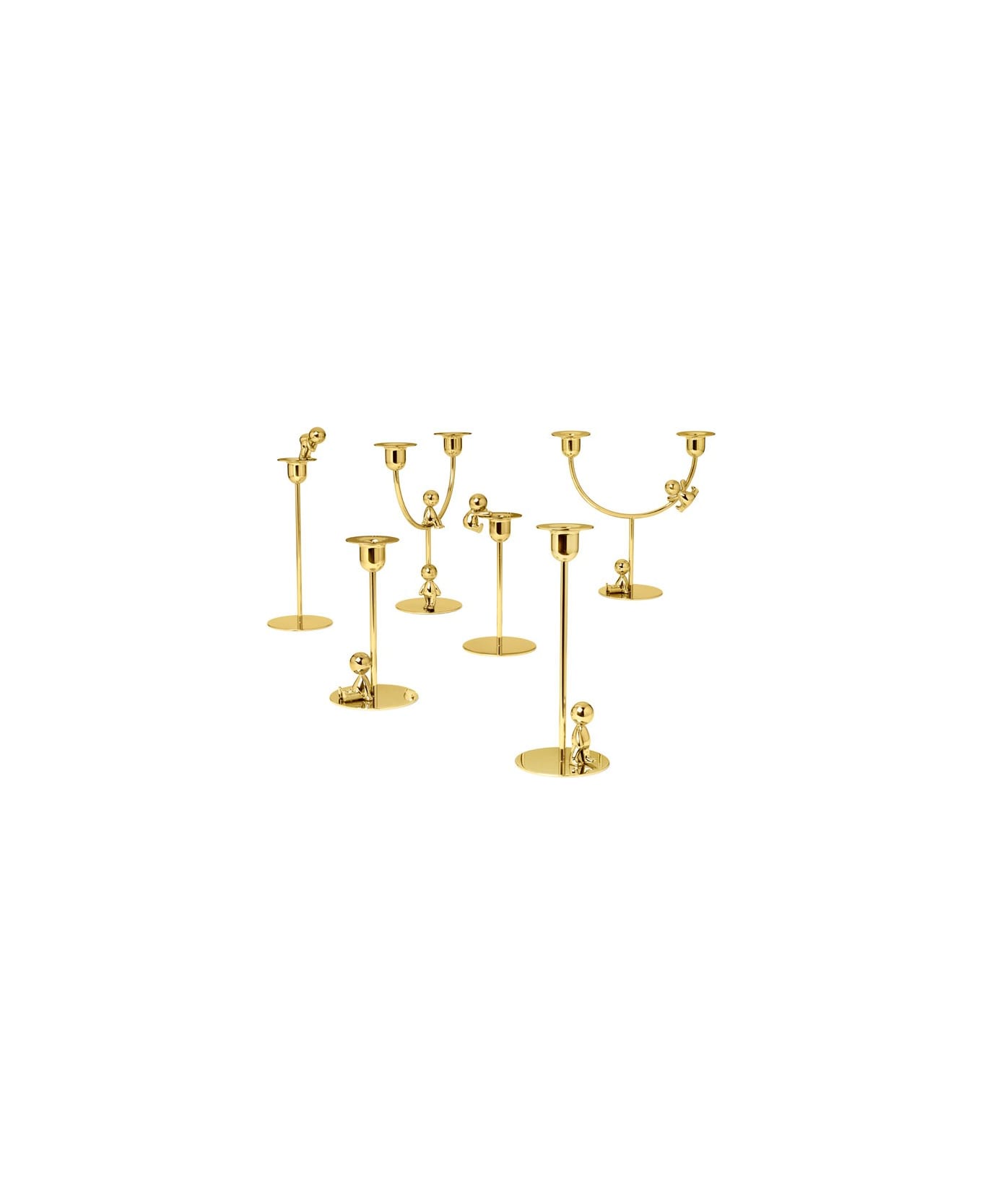 Ghidini 1961 Omini - The Climber Short Candlestick Polished Brass - Polished brass