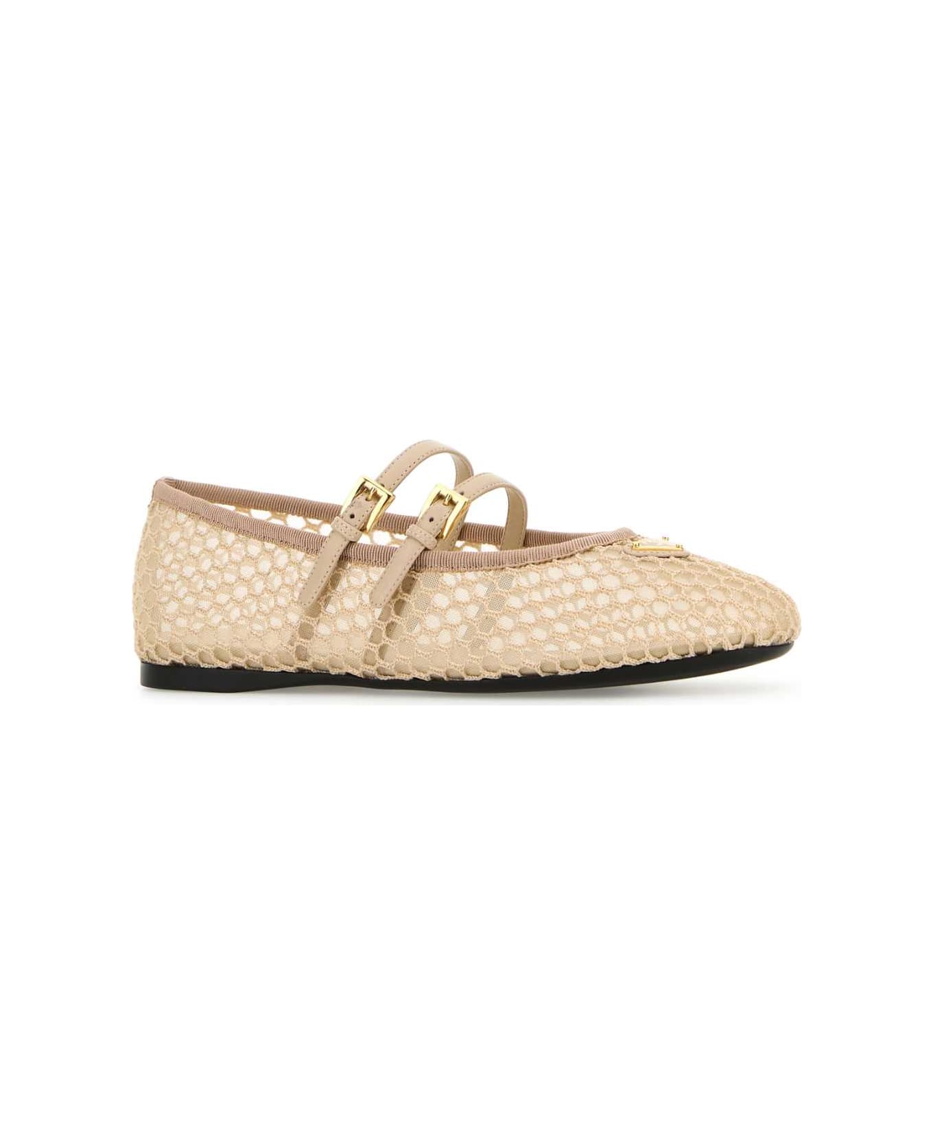 Prada Skin Pink Mesh Ballerinas - TRAVERTINO