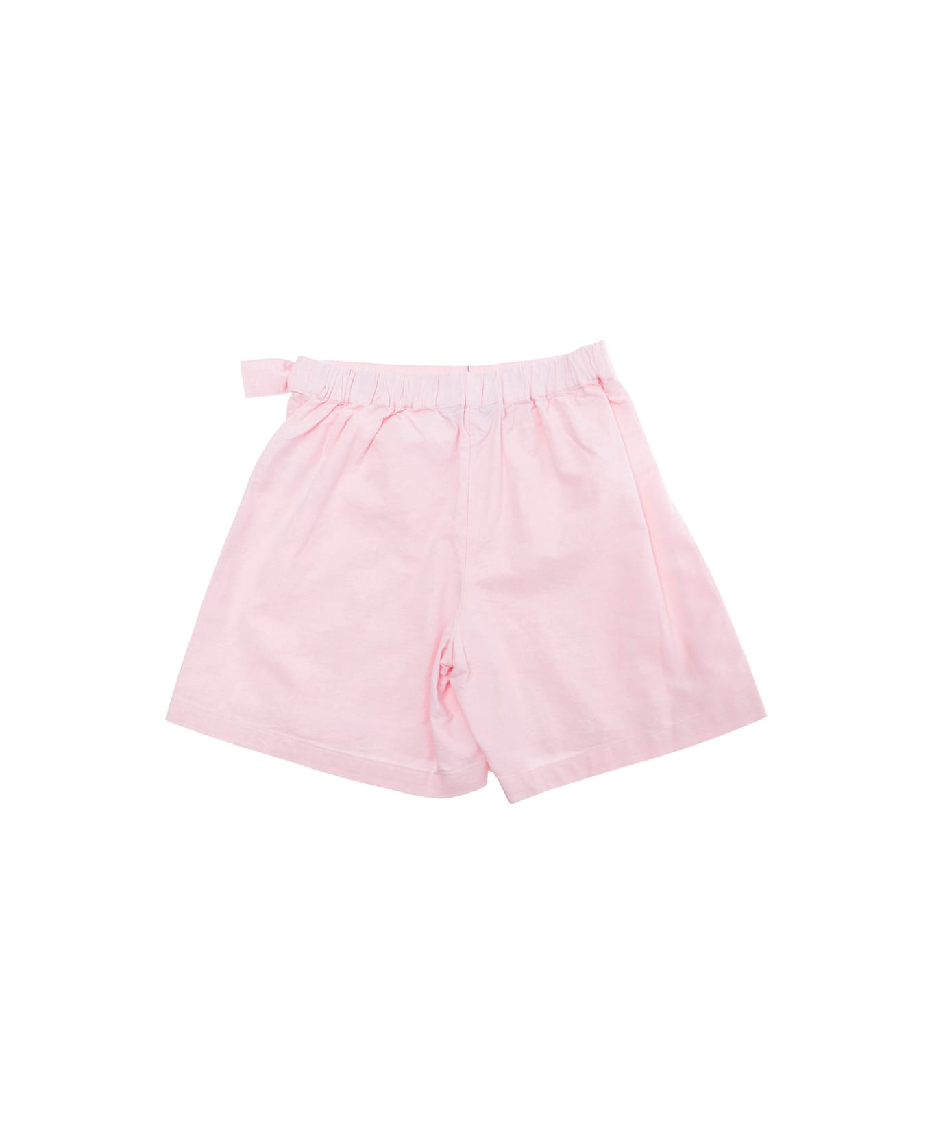 Polo Ralph Lauren Pink Shorts With Embroidered Pony And Pleated Details On The Front In Cotton Girl - Pink