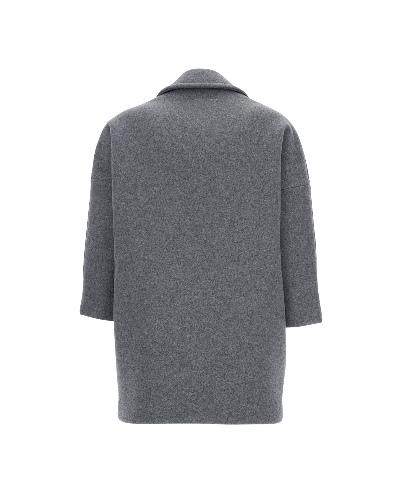 MM6 Maison Margiela Grey Jacket With Notched Revers And Dropped Shoulders In Wool Blend Boy - Grey