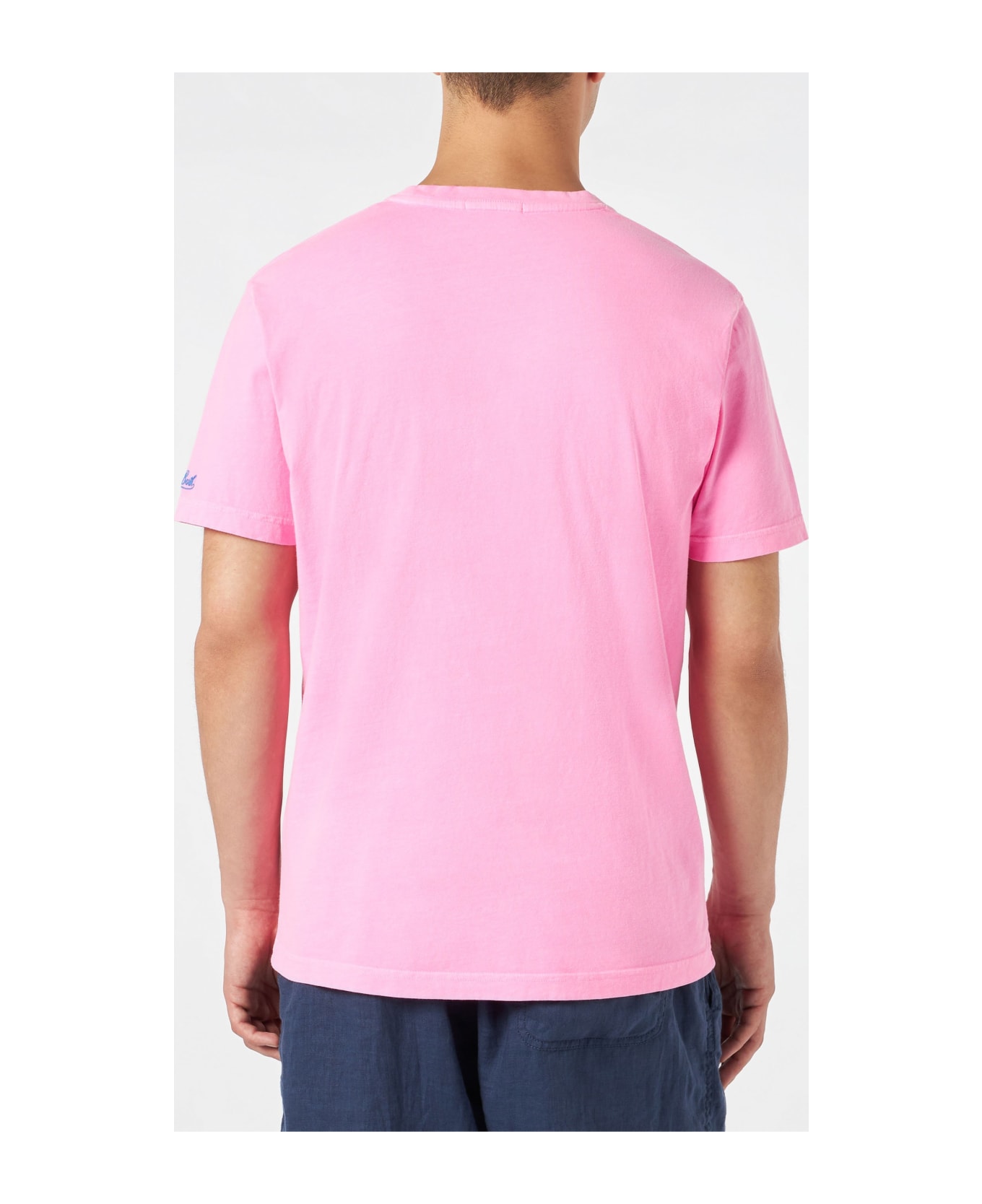 MC2 Saint Barth Man Cotton T-shirt With Cuba Libre Embroidery - FLUO