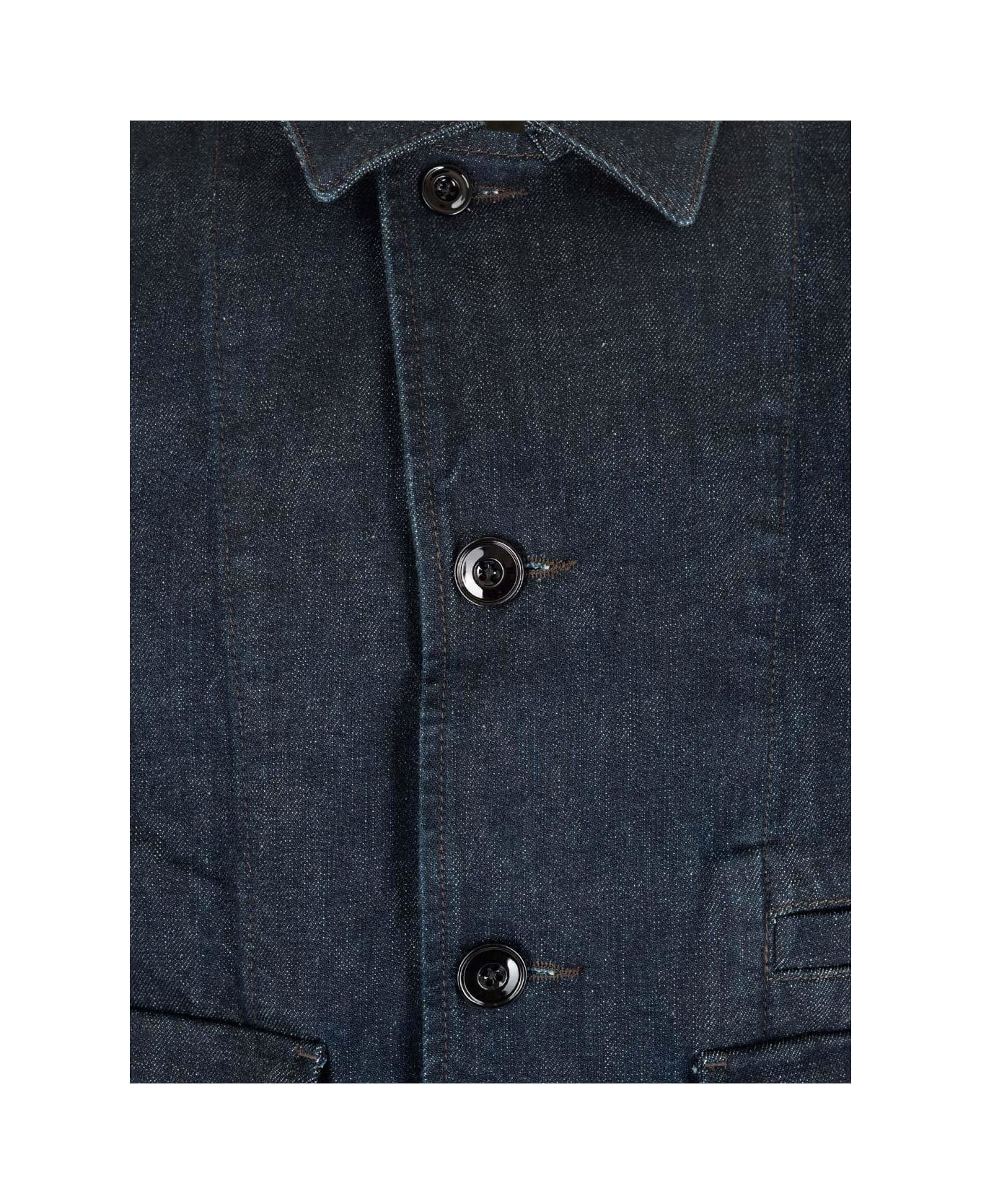 Lemaire Collared Button-up Denim Jacket - BLUE ジャケット