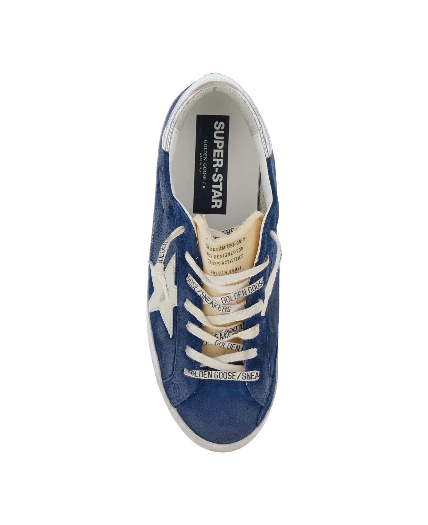 Golden Goose Super-star Suede Upper And Toe Foam Tongue Leather Star Laminated Heel - Blu