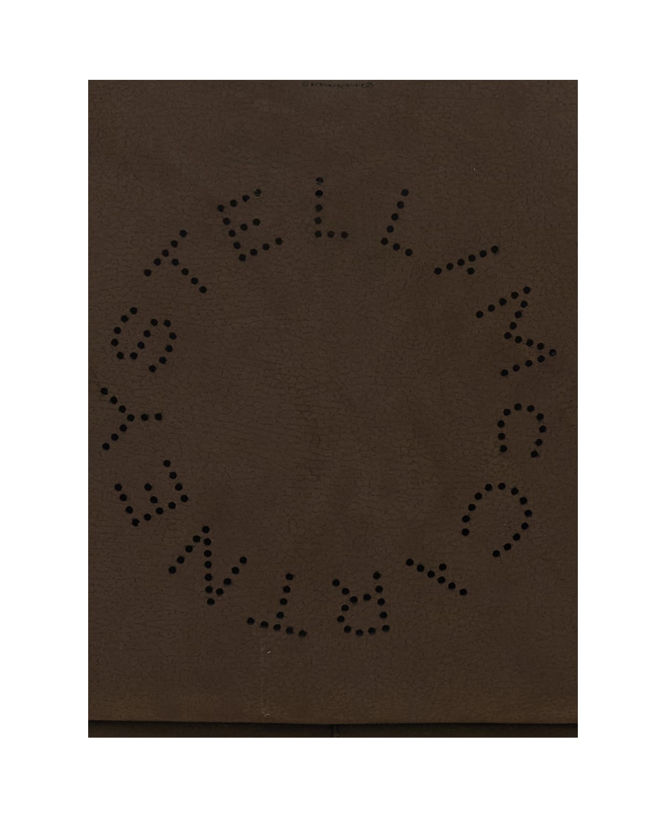 Stella McCartney Logo Large Hobo Bag Embossed Grainy Alter Suede - Brown