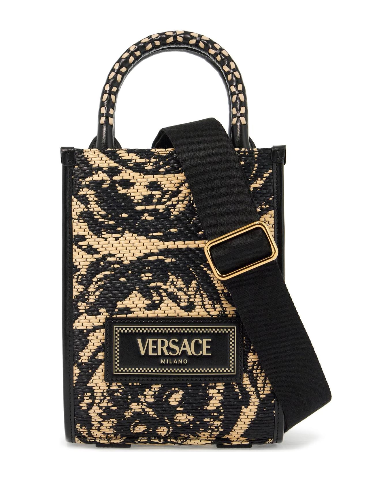 Versace Mini Athena Barocco Tote Bag - MULTICOLOR BLACK-VERSACE (Black)