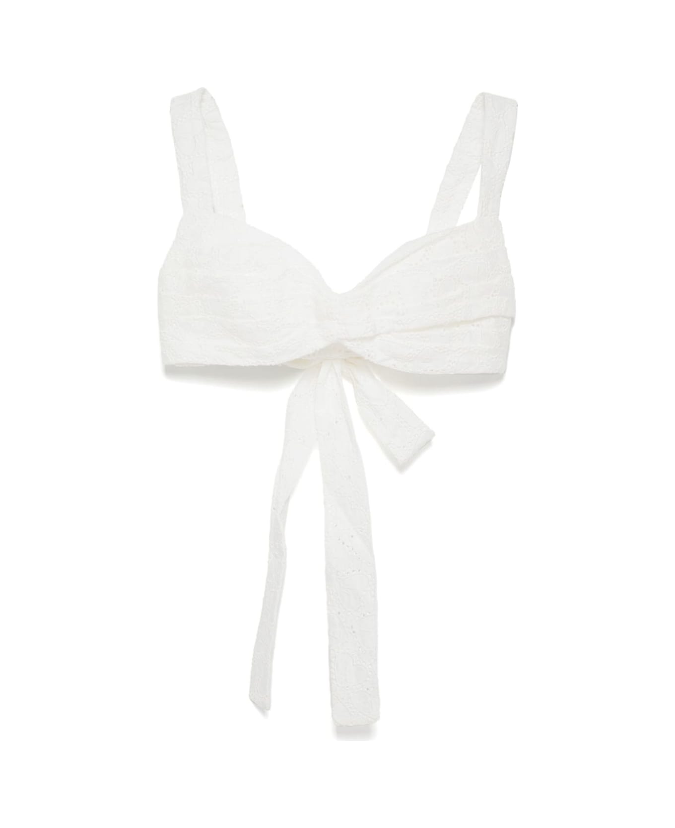 Zimmermann Crush Cotton Bralette - White
