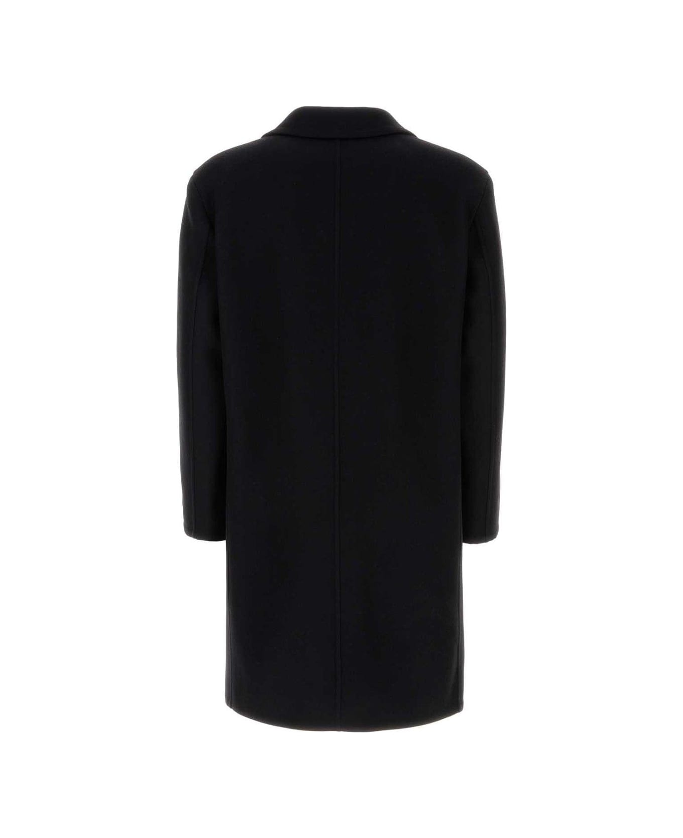 Valentino Garavani Single-breaasted Long-sleeved Coat - Black