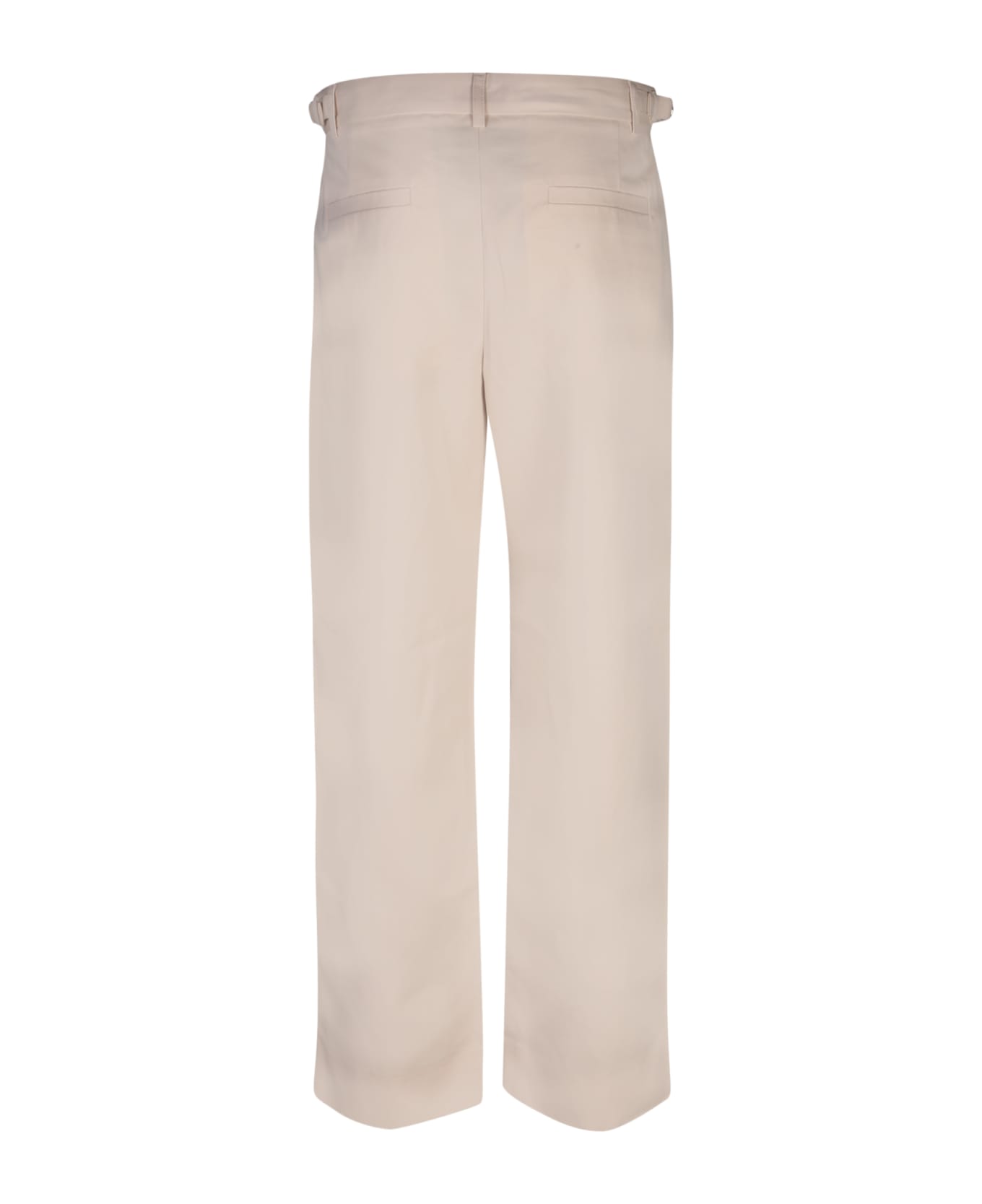 Jacquemus 'le Pantalon Jean' Beige Loose Pants With A Button In Cotton And Linen Man - Beige ボトムス