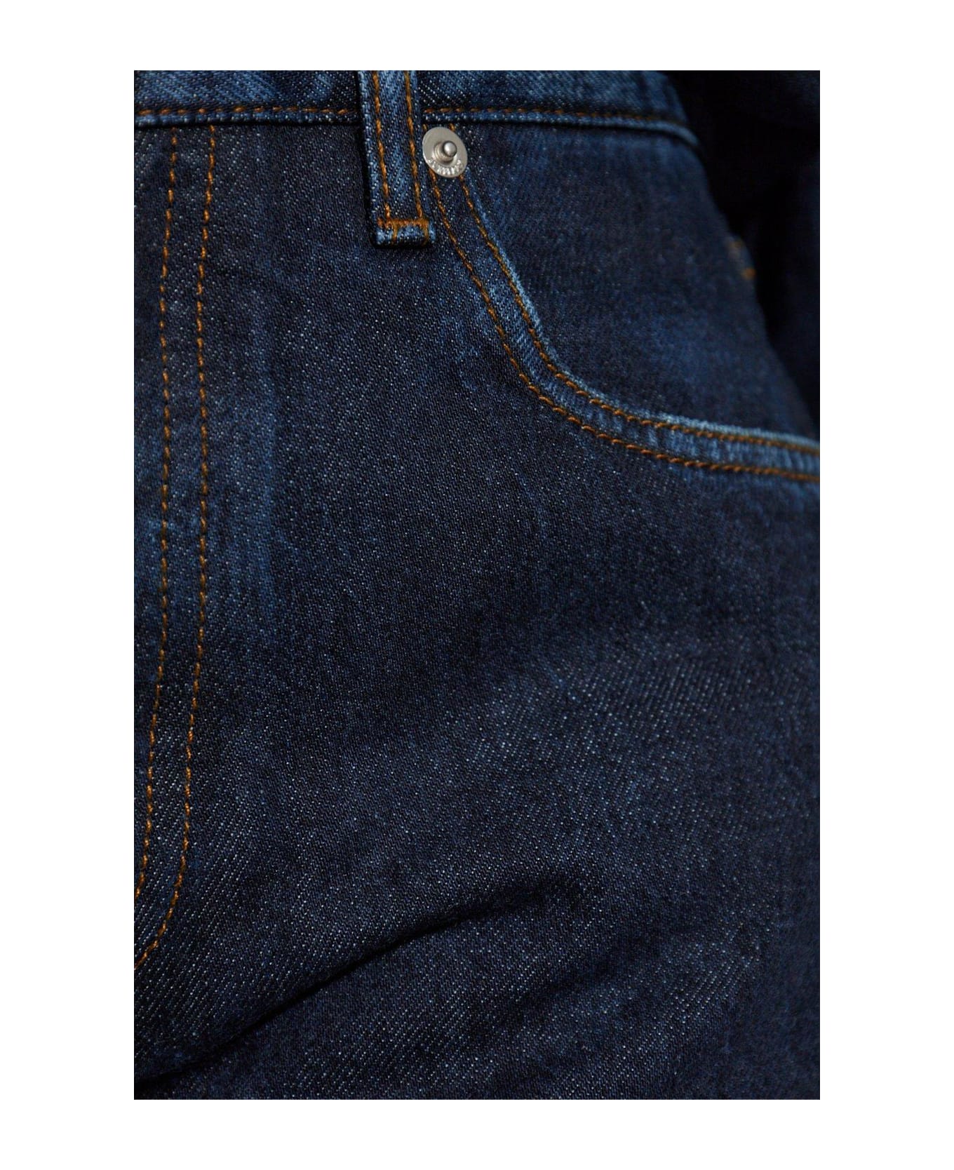 Burberry Logo Patch Straight-leg Jeans - Blue