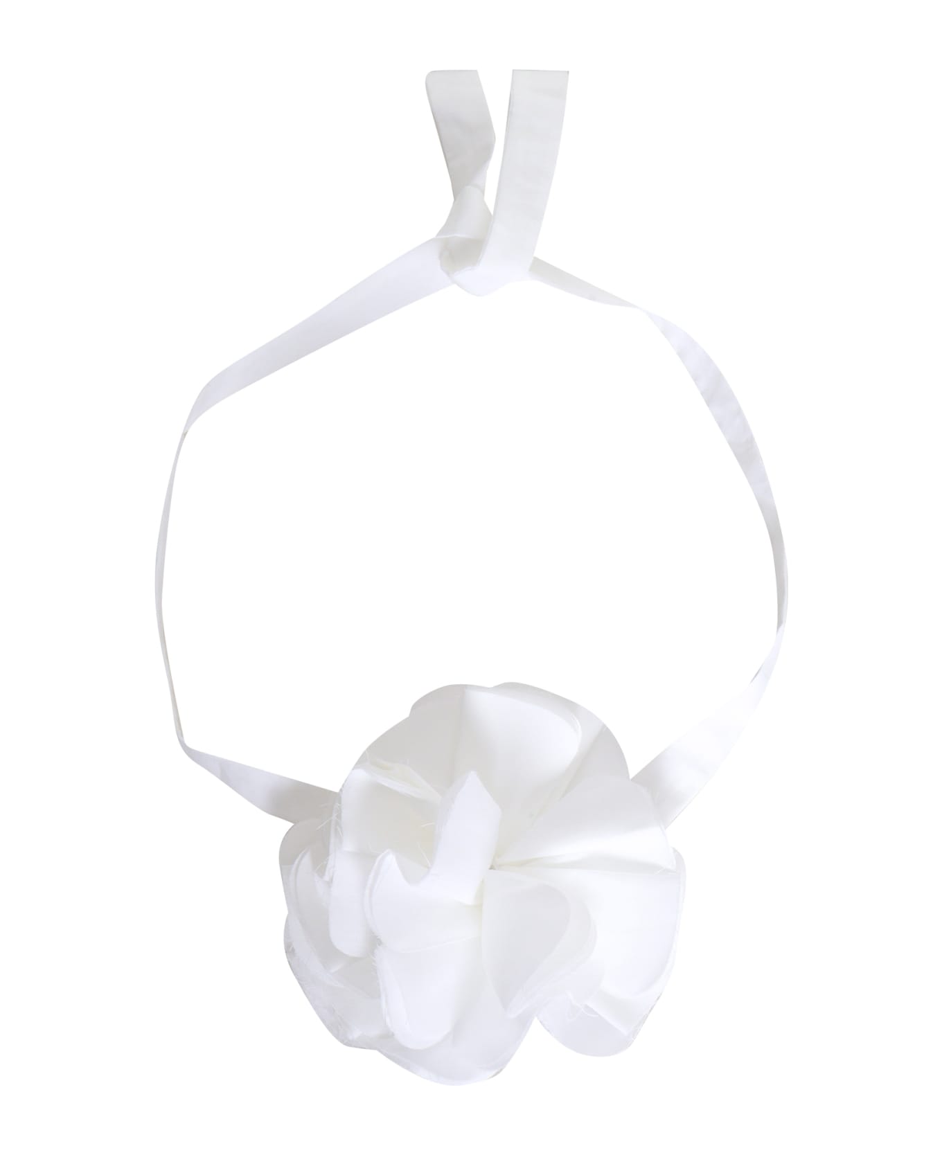 Douuod White Collar With Flower - WHITE