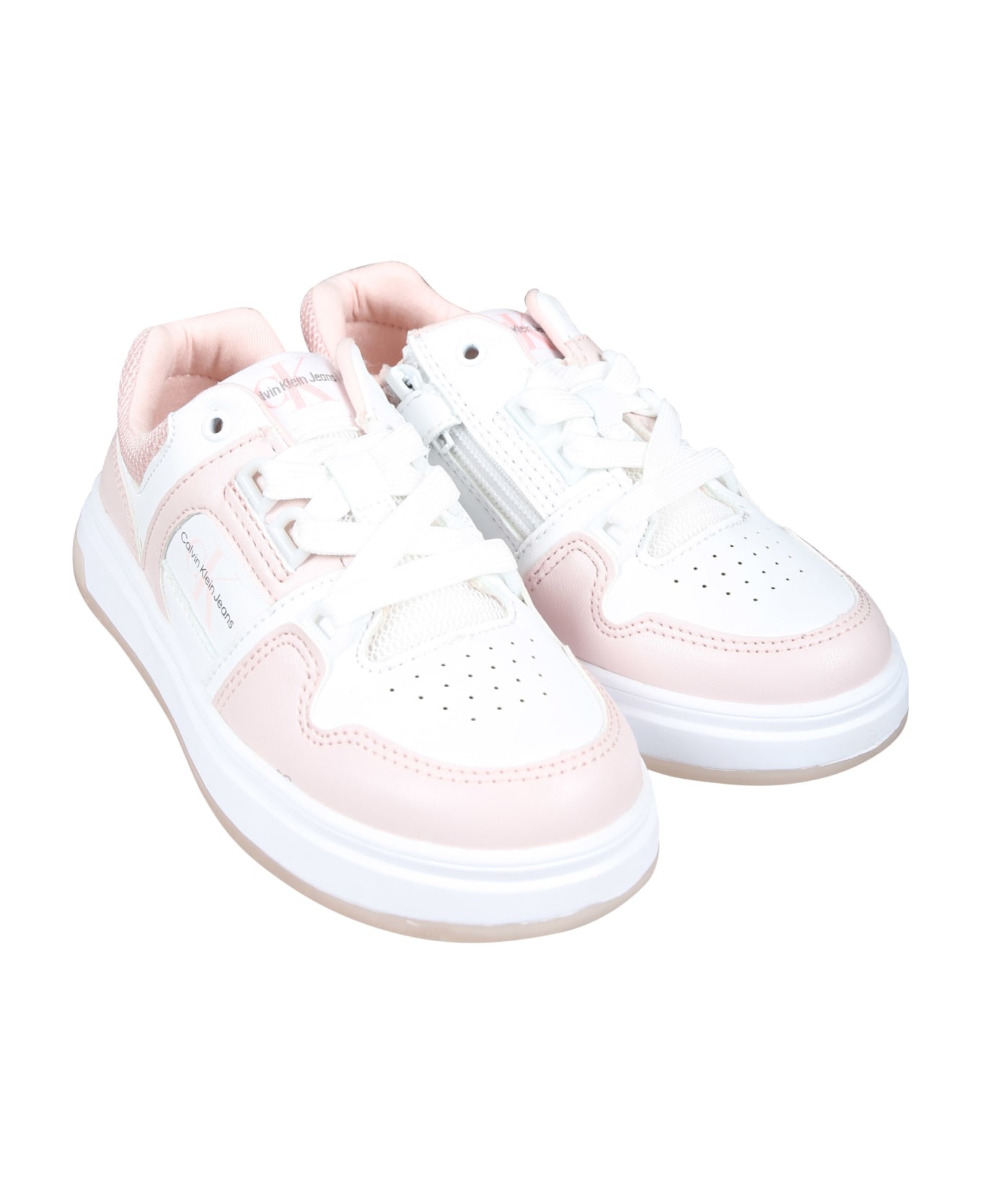 Calvin Klein Pink Sneakers For Girl With Logo - Pink