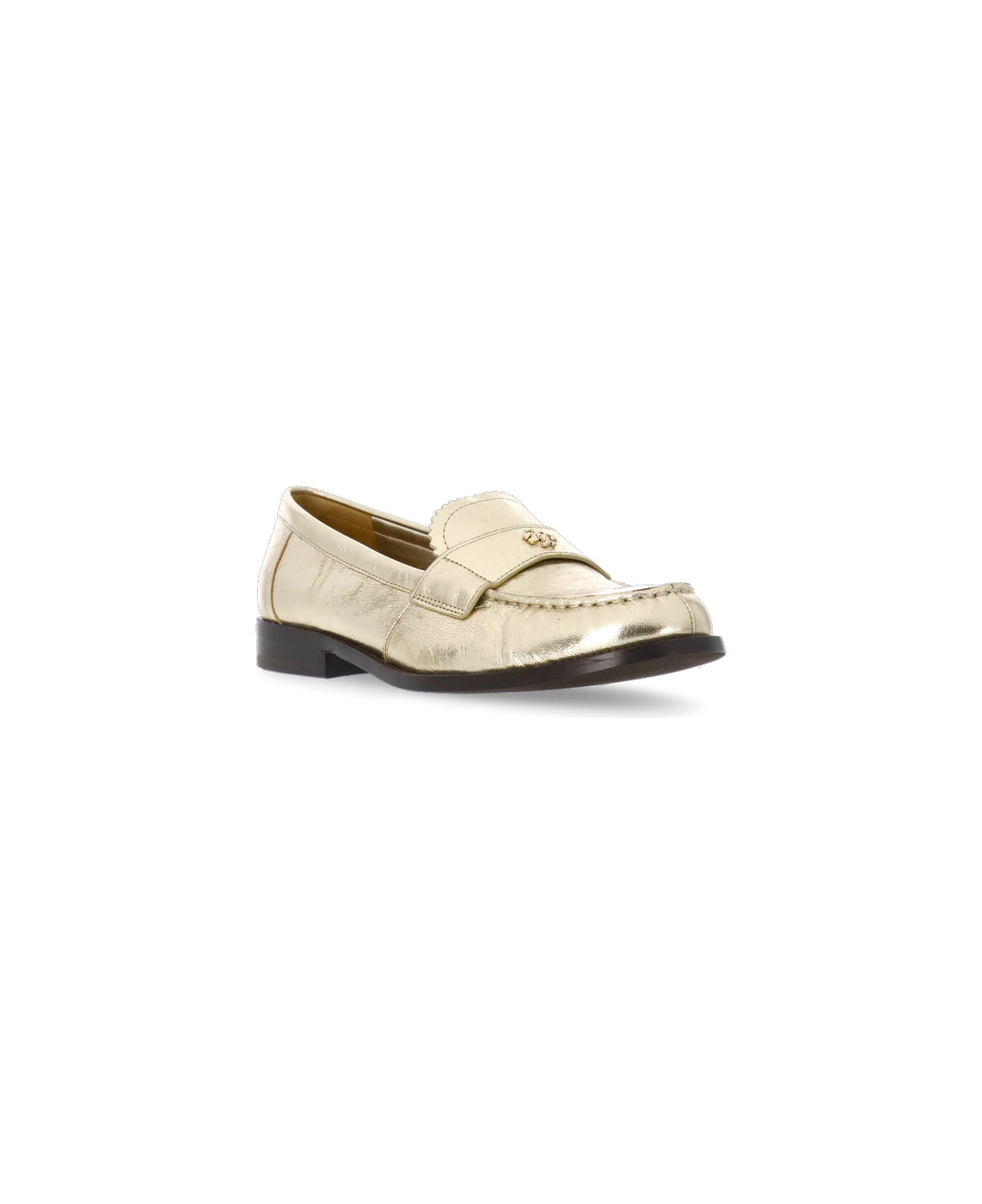 Tory Burch Leather Loafer - Golden フラットシューズ