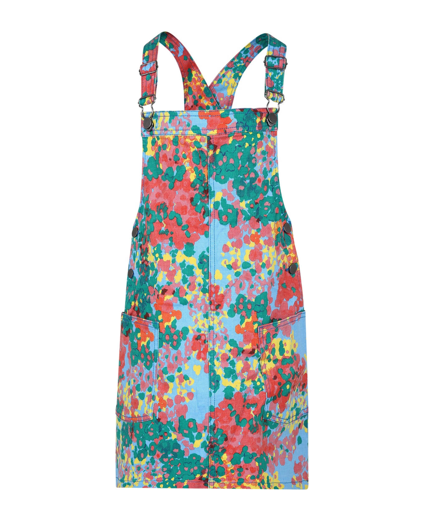 Stella McCartney Kids Multicolor Dungarees For Girl With Print - Multicolor ワンピース＆ドレス