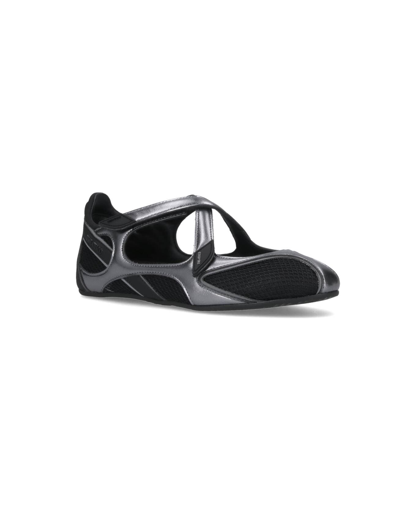 The Attico 'floor 01' Flat Ballet Flats - BLACK/SILVER