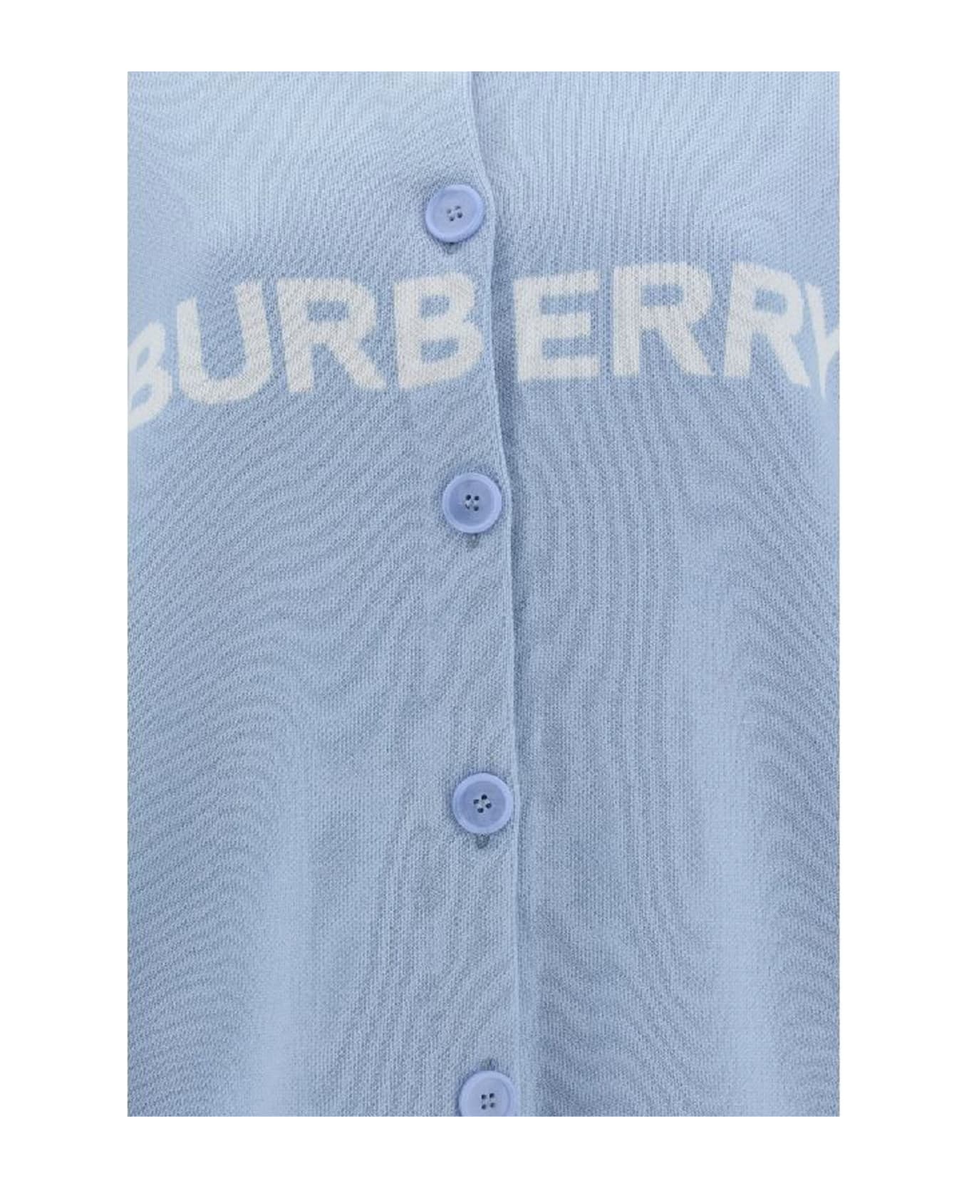 Burberry Cotton And Wool Cardigan - Blue