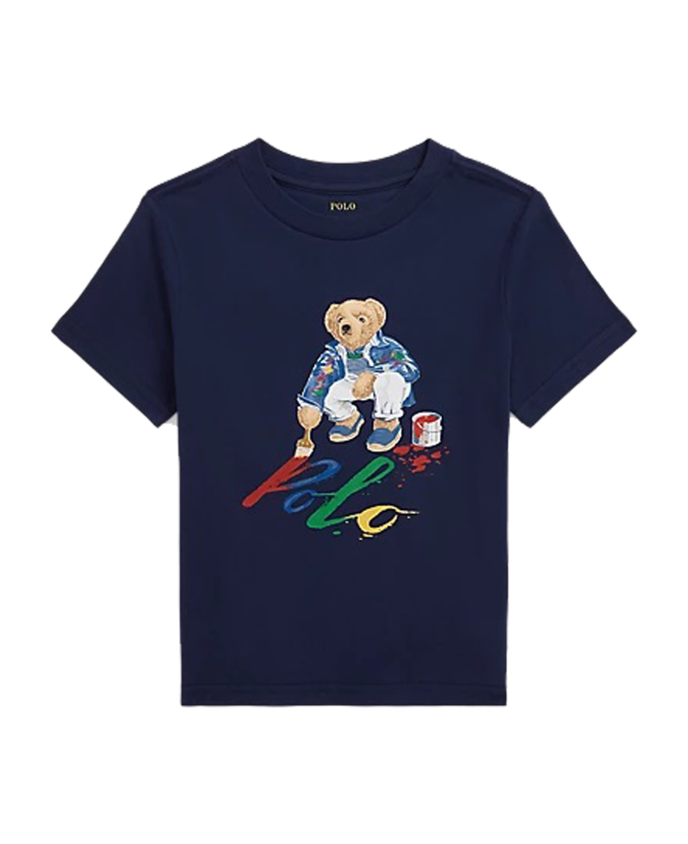 Ralph Lauren Polo Shirt Bear In Jearsy - Blue