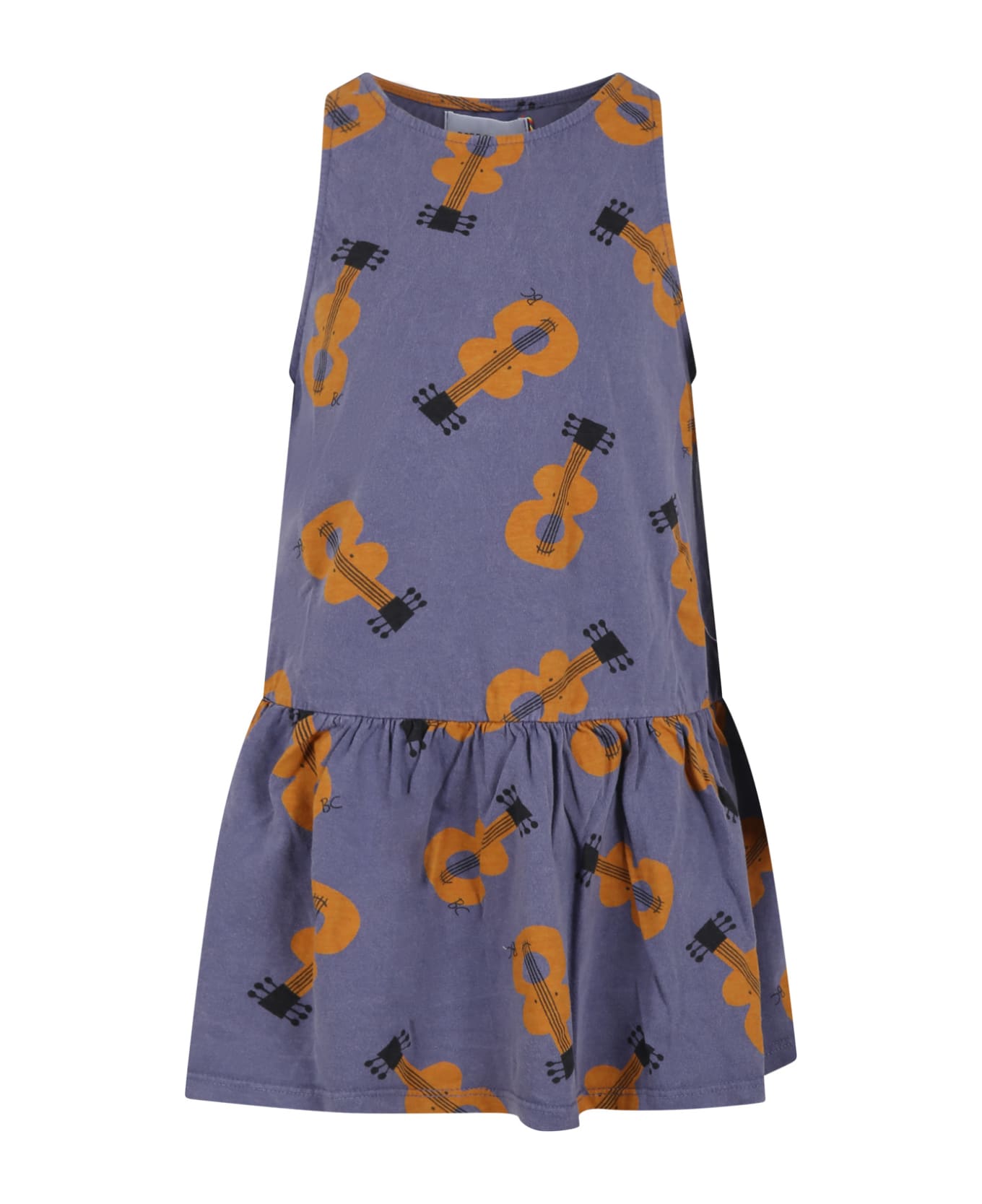 Bobo Choses Purple Dress For Girl With Guitars - Violet