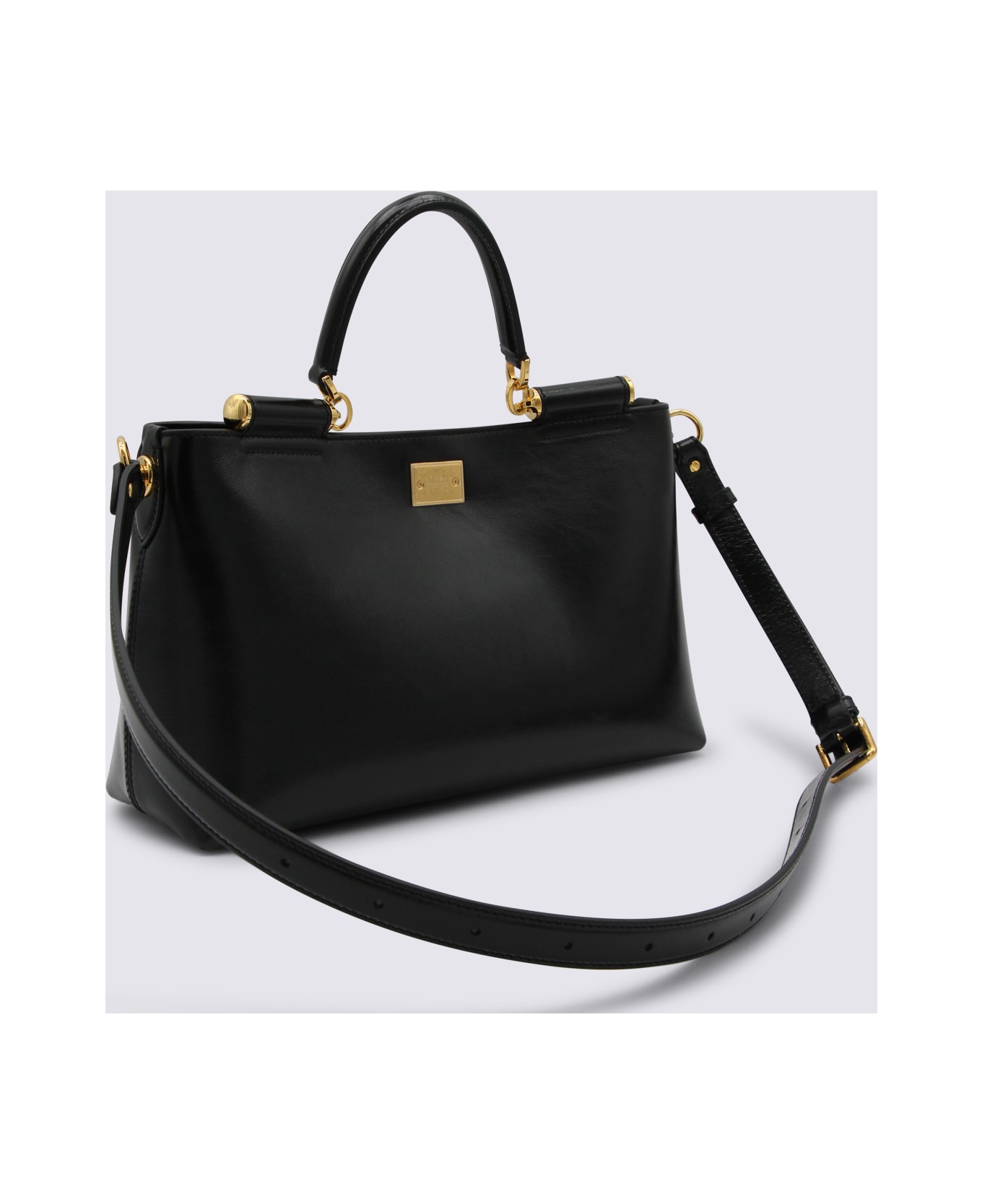 Dolce & Gabbana Black Leather My Sicily Shoulder Bag - Black