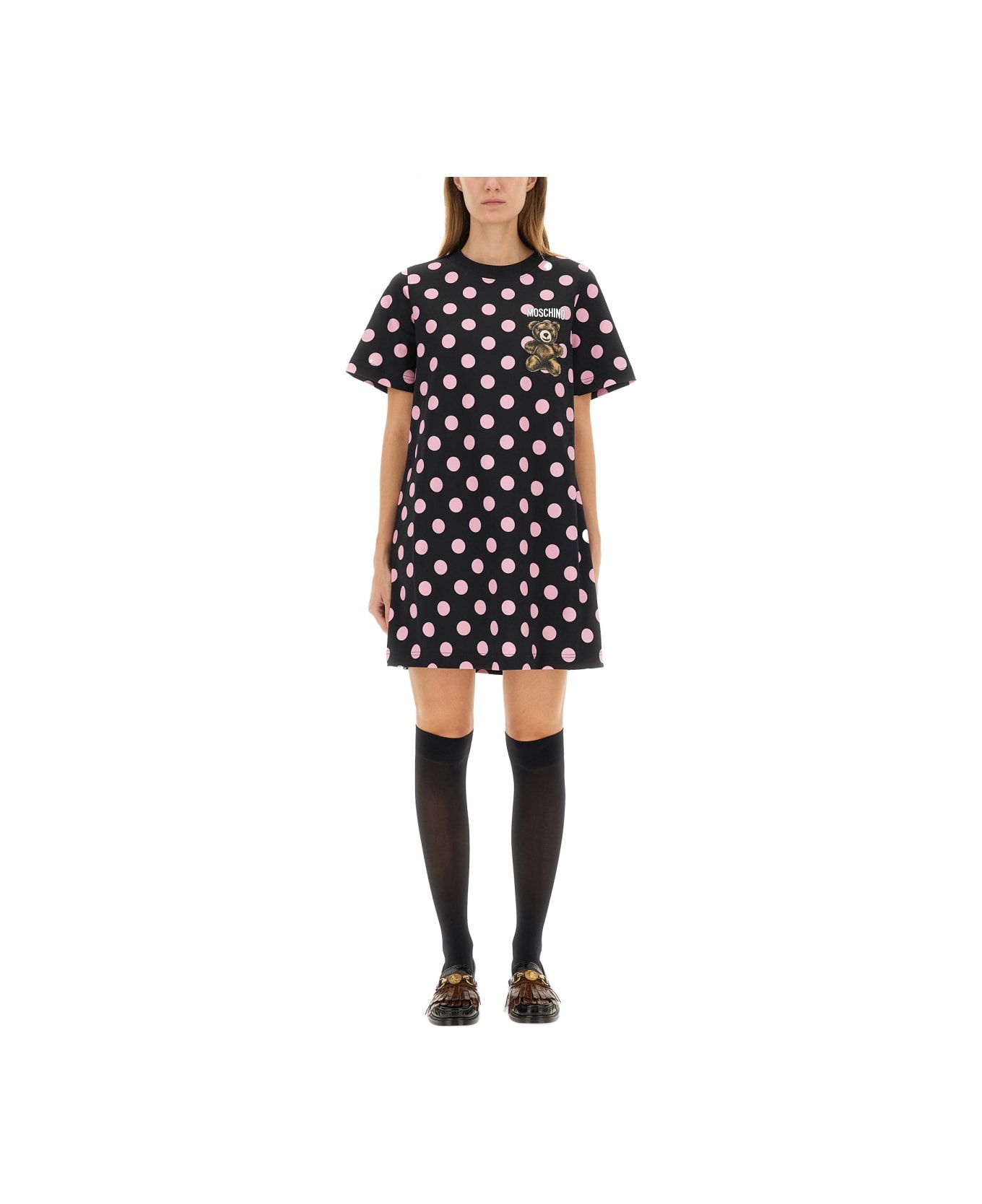 Moschino "teddy Polka Dots" Dress - BLACK