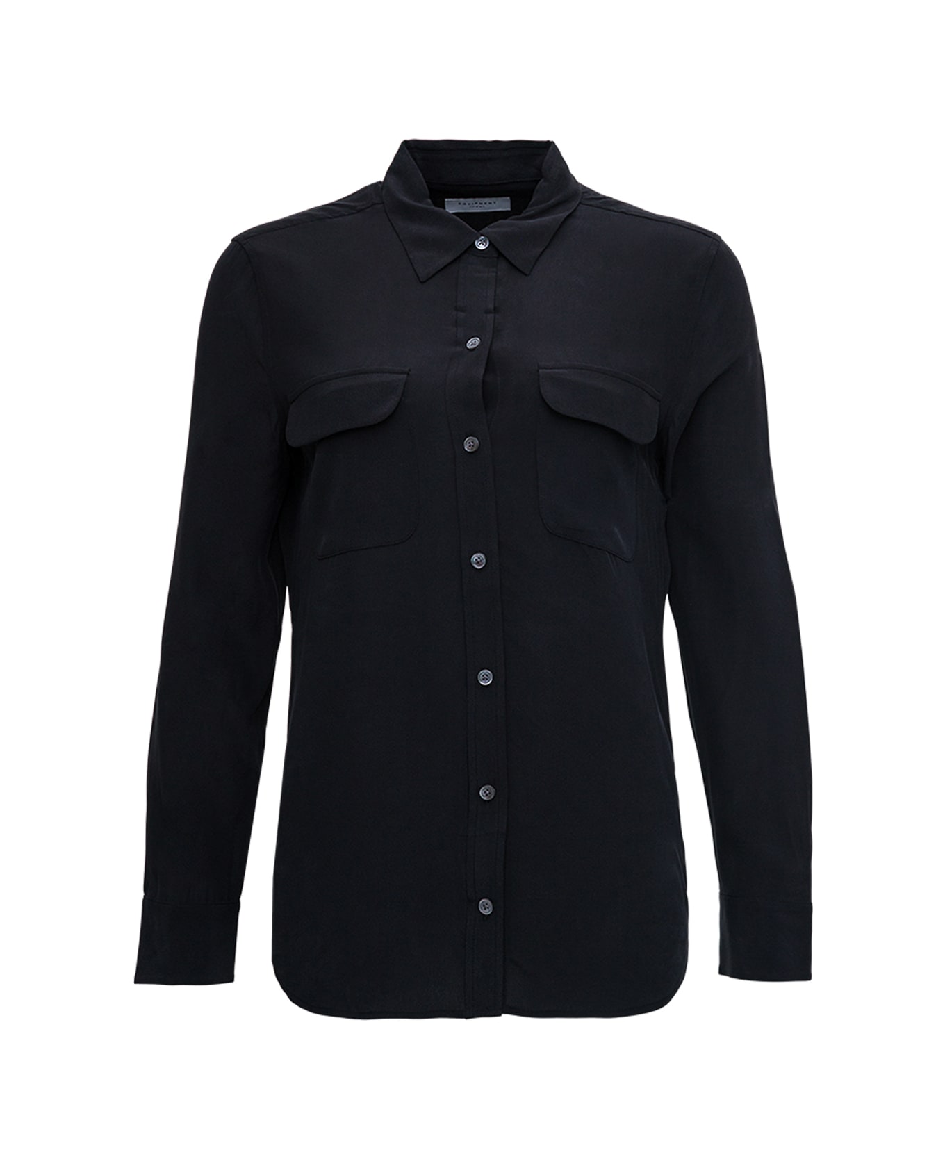 Equipment Black Silk Shirt With Pockets - Black