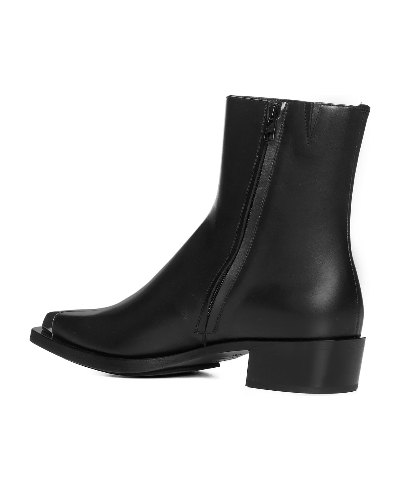 Alexander McQueen Metal Toe Side Zipped Boots - Nero argento