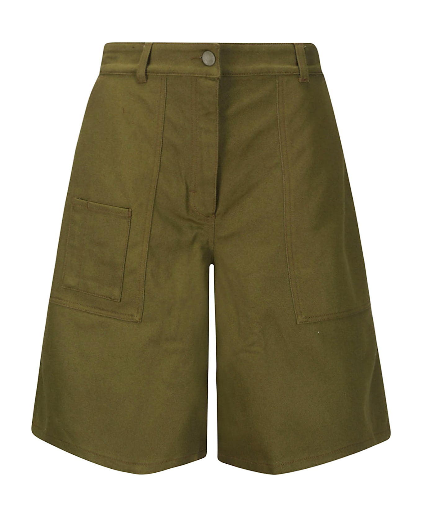 Cecilie Bahnsen Annika Shorts Denim - OLIVE GREEN