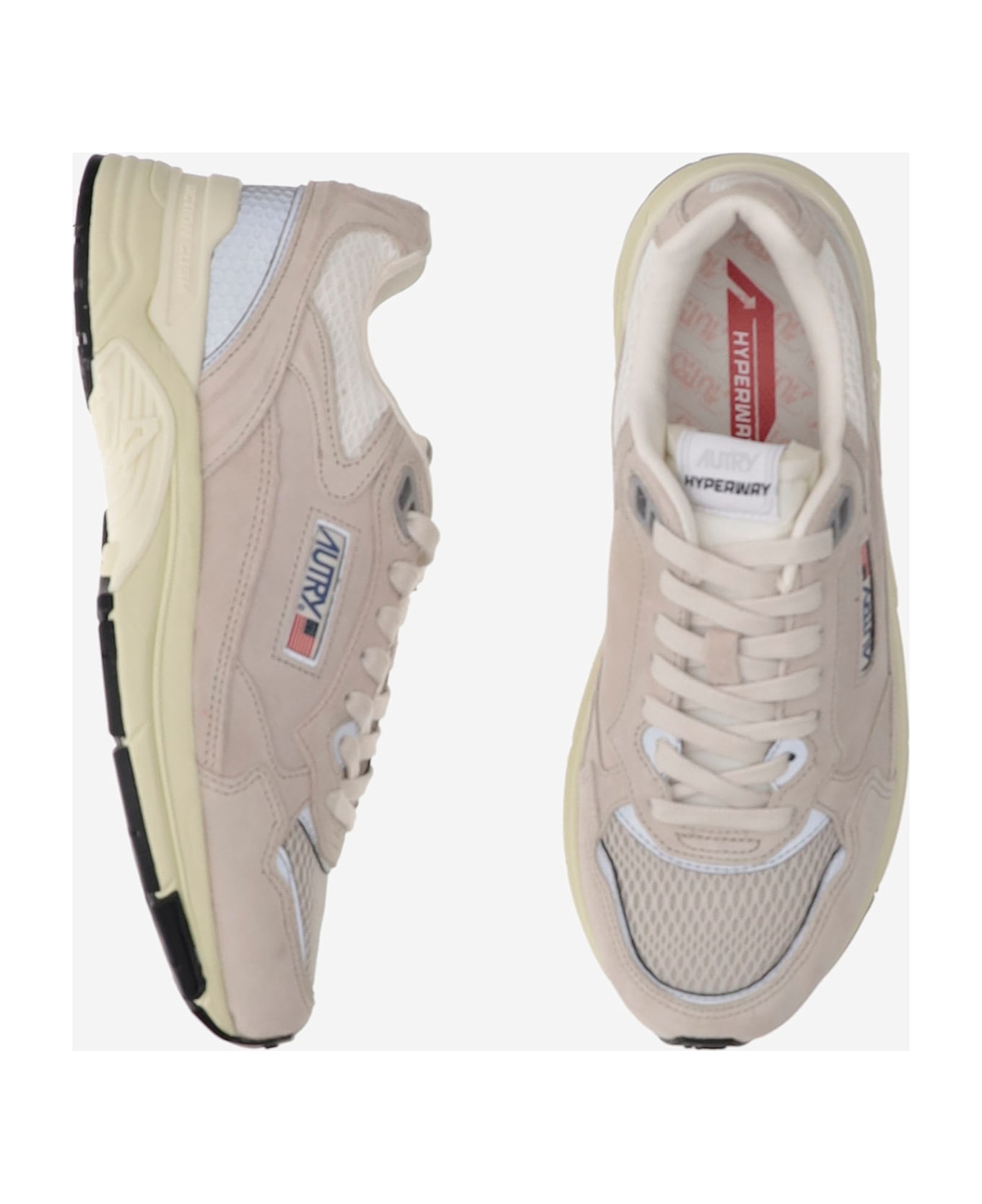 Autry Hyperway Mesh And Suede Sneakers - SAND/SILV