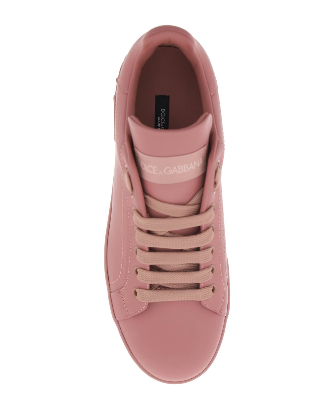 Dolce & Gabbana Portofino Leather Sneakers - Rosa antico スニーカー