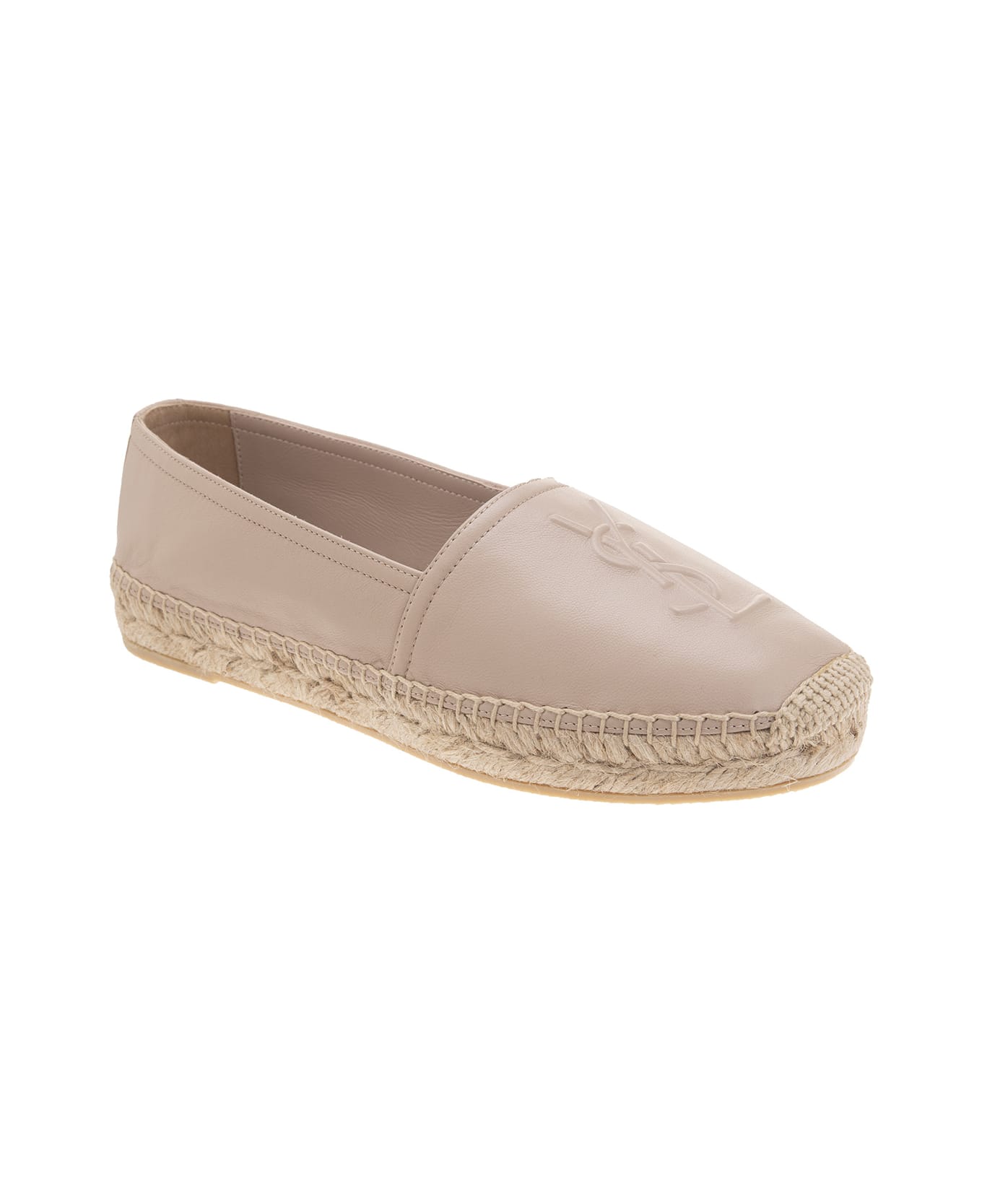 Saint Laurent Pink Leather Espadrillas - Rose poudre