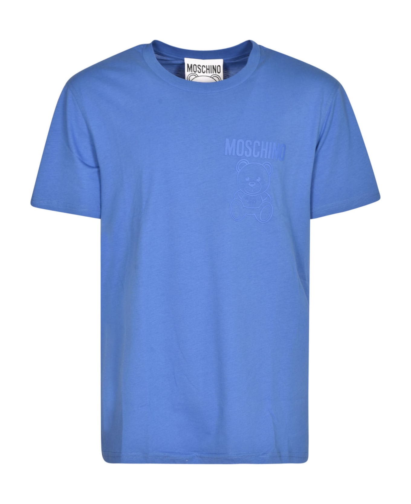 Moschino Bear Logo Embroidered T-shirt - Blue
