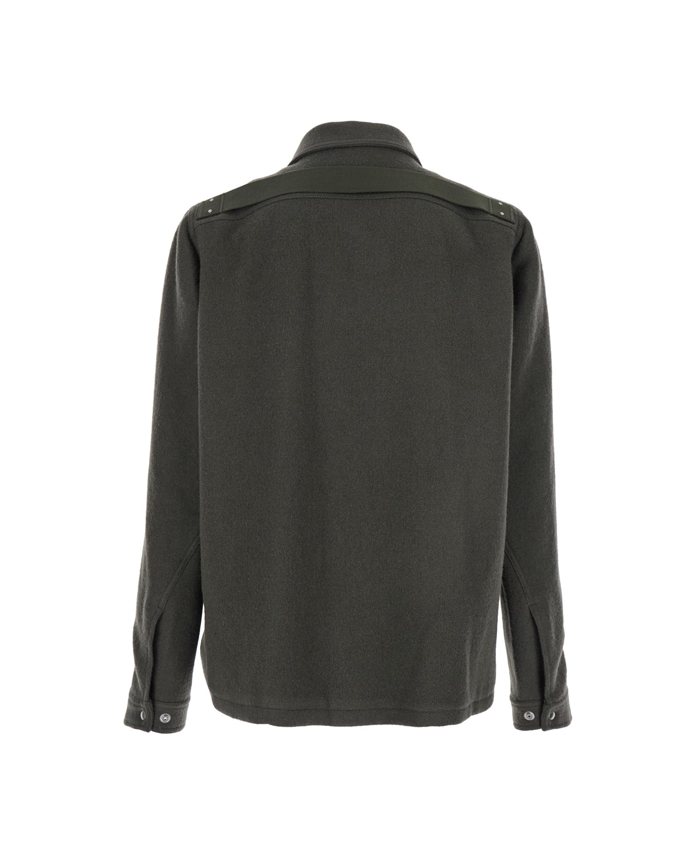 Rick Owens 
brad
 Green Jacket With Classic Collar In Wool Man - Green