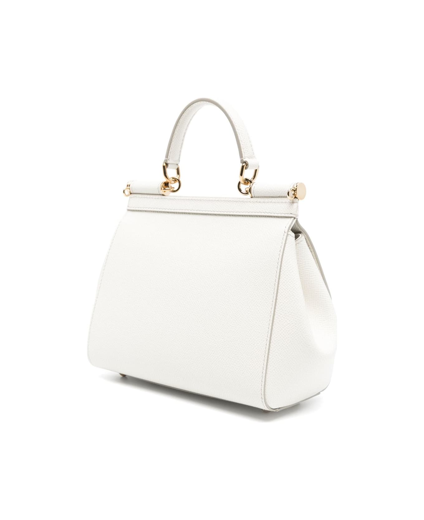 Dolce 
Gabbana Sicily Medium Leather Handbag - White