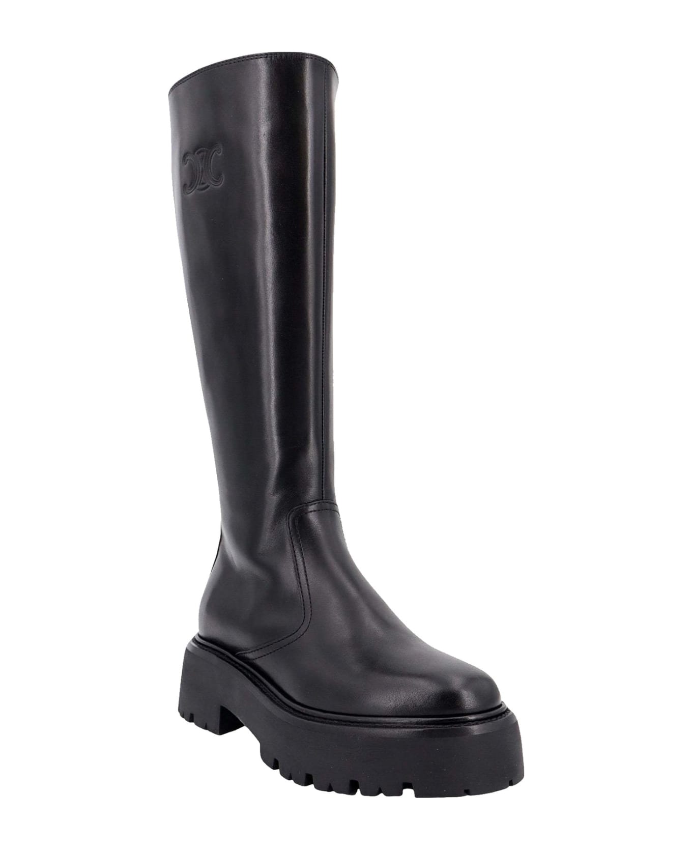 Celine Leather Zipped Boots - Black ブーツ