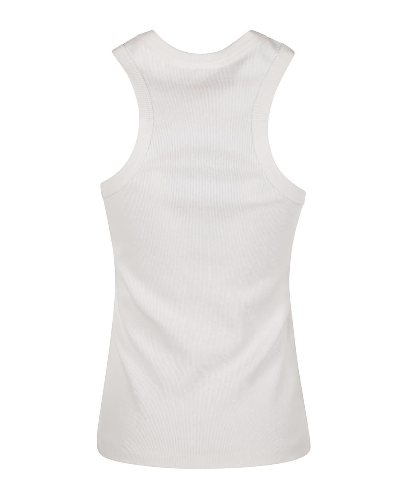 Ganni Floral Embellished Knit Tank Top - Bright White タンクトップ
