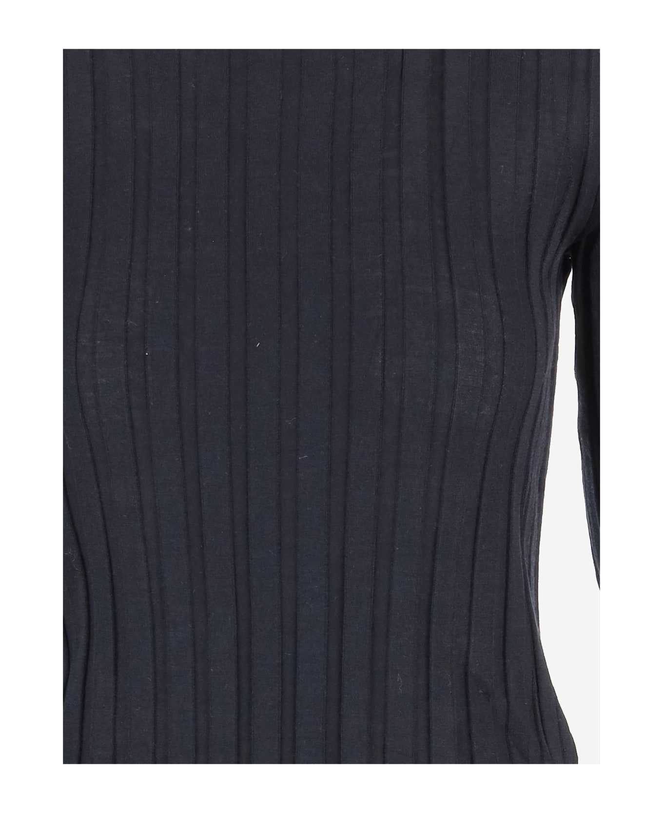 Carven Ribbed Wool And Silk Sweater - Black