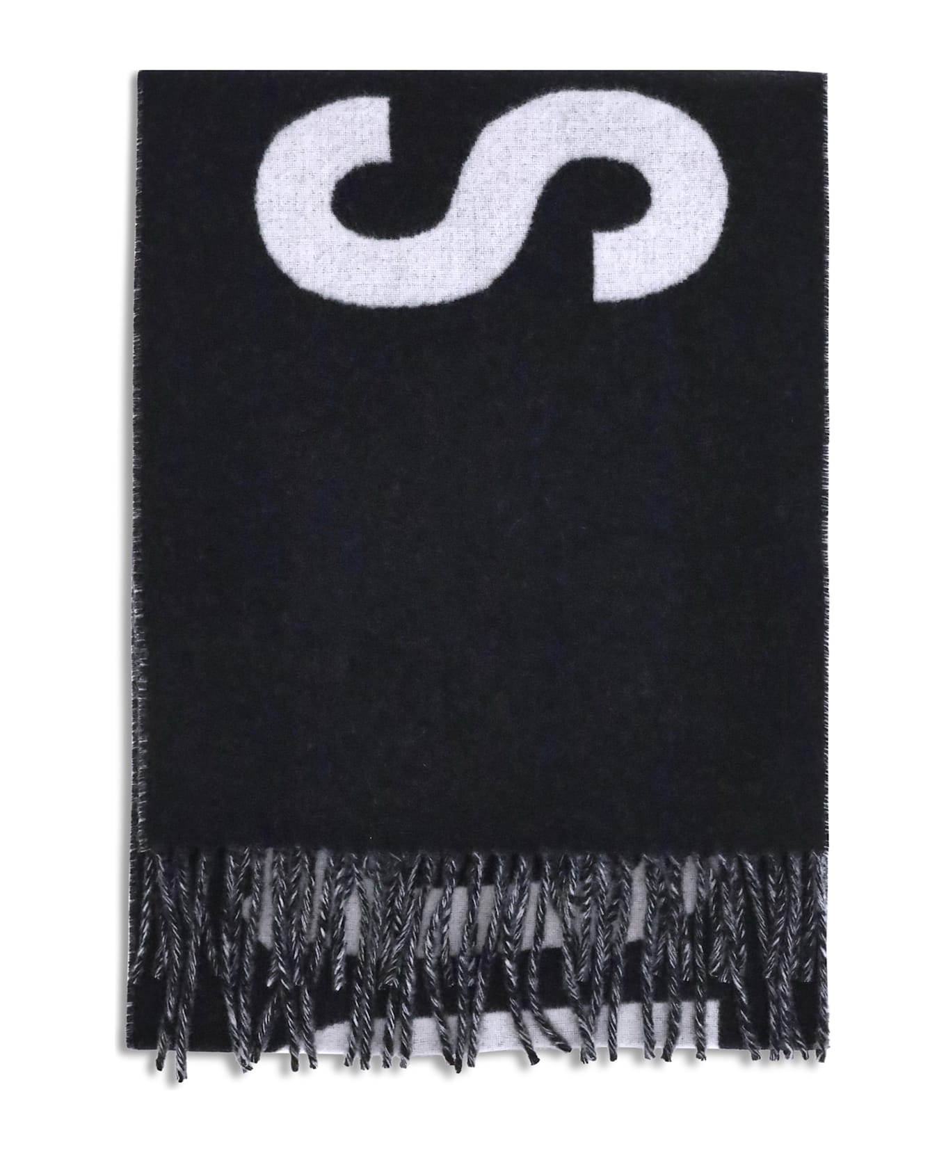 Jacquemus Fringes Wool Scarf - BLACK