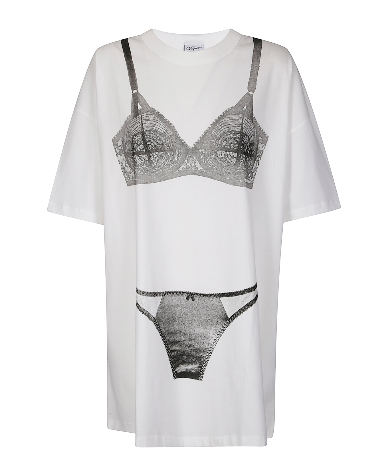 Vaquera Women Trompe L
oeil Tall Tee Knit - OFF WHITE