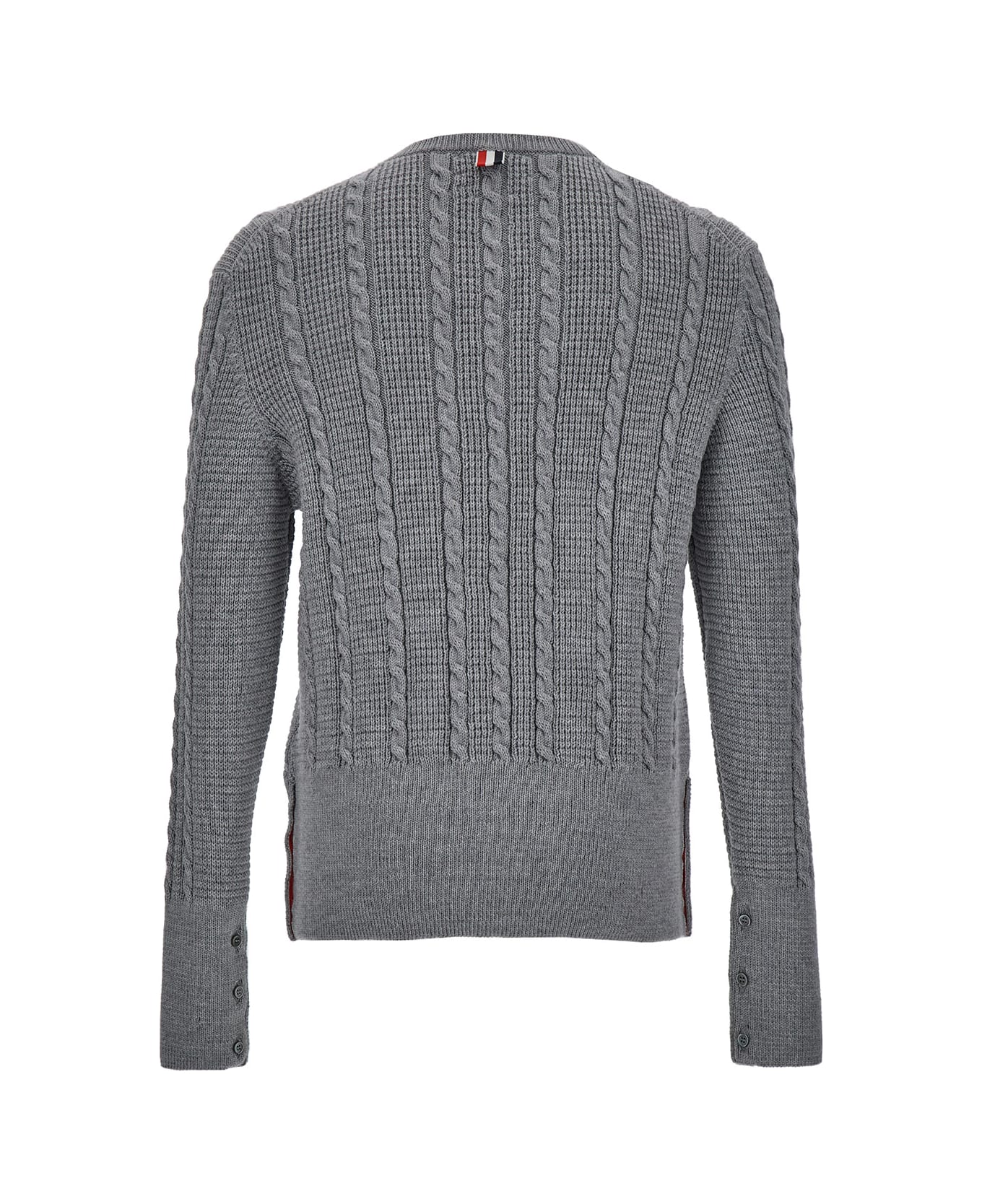 Thom Browne 'cable' Sweater - Lt Grey