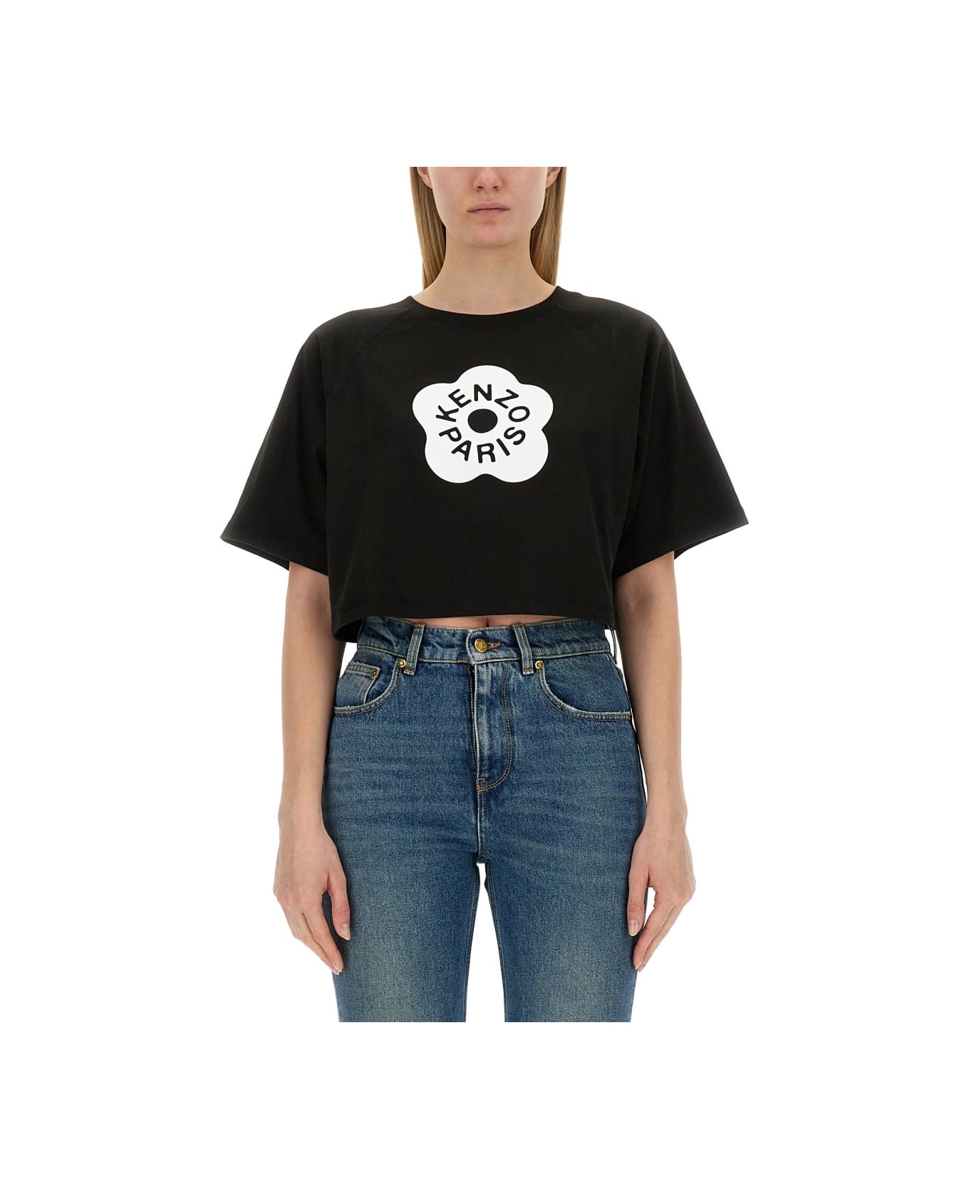 Kenzo Cropped Fit T-shirt - BLACK
