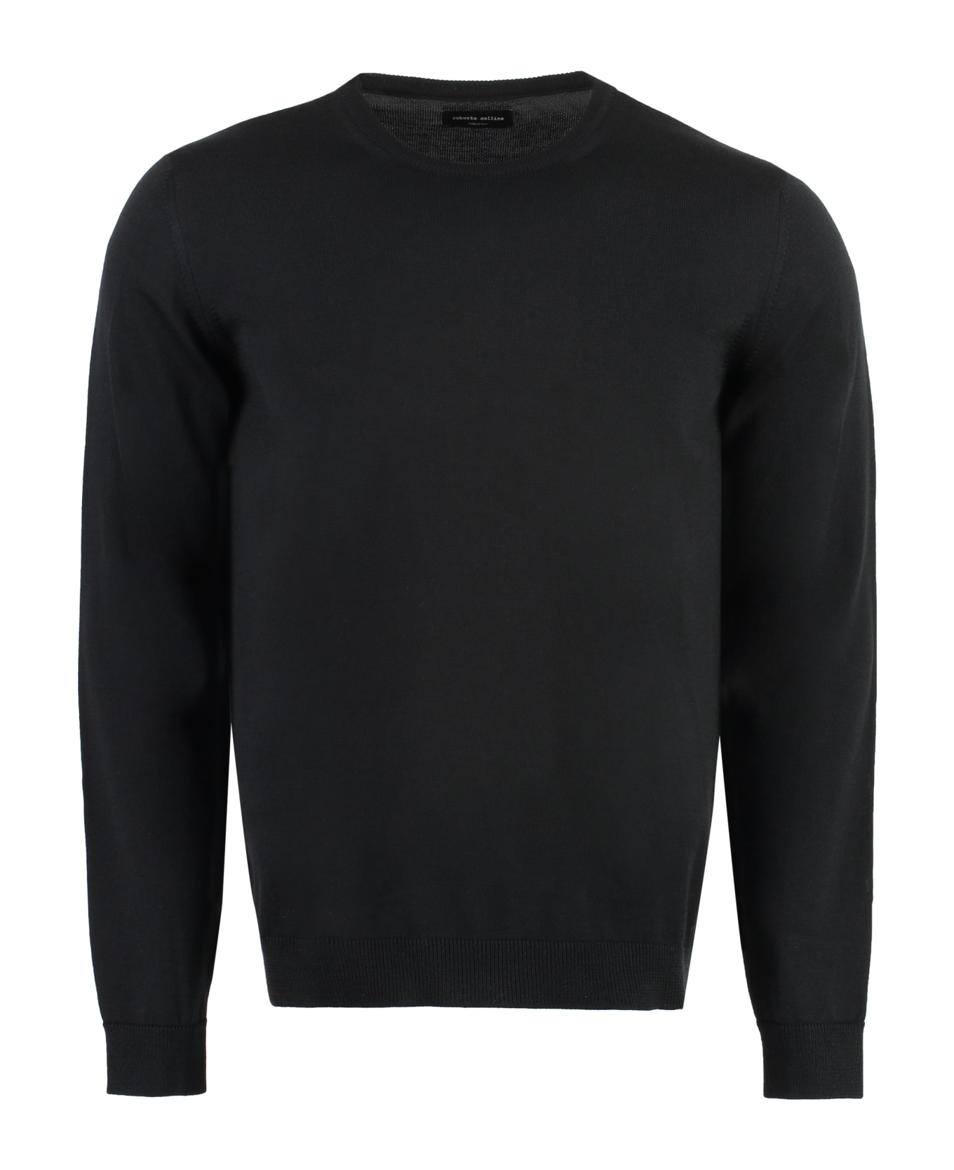 Roberto Collina Merino Wool Crew-neck Sweater - black