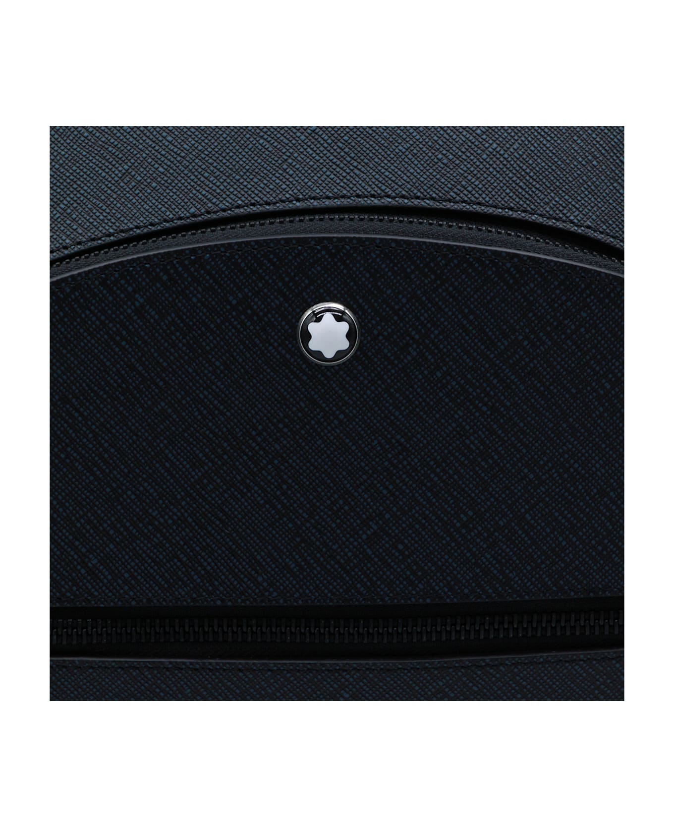 Montblanc Navy Leather Backpack - TWEED BLUE