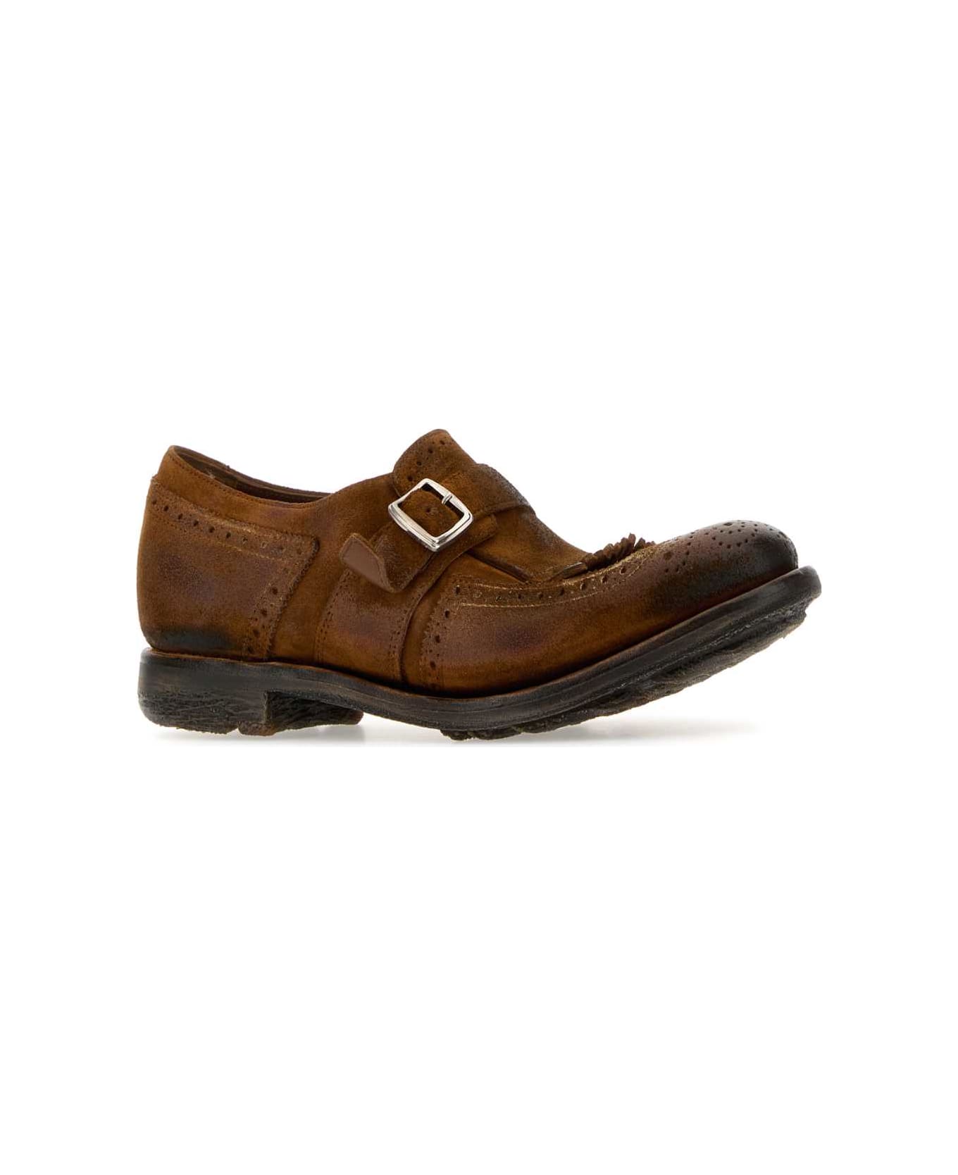 Church's Caramel Suede Shanghai W Monk Strap Shoes - TABAC