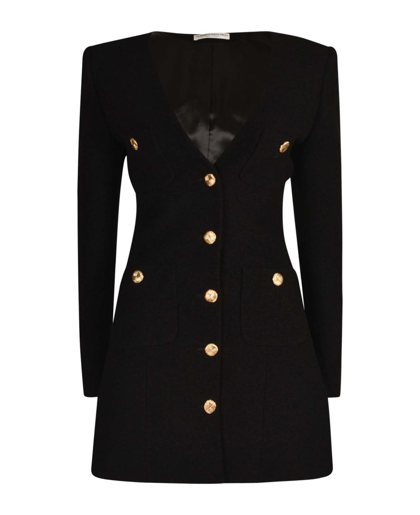 Alessandra Rich Multiple Buttoned Dress - Black