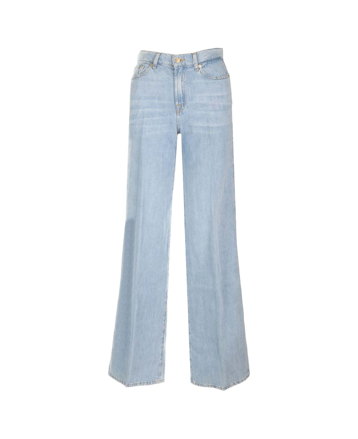 7 For All Mankind Light Blue 'lotta' Jeans - Clear Blue デニム